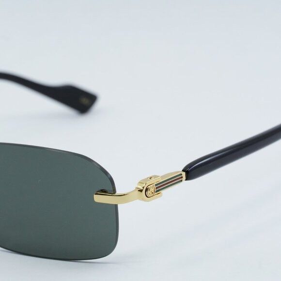 Gucci Gucci GG1221S 001 Sunglasses Gold/Black Rectangle Frame Size ONE SIZE - 7 Thumbnail