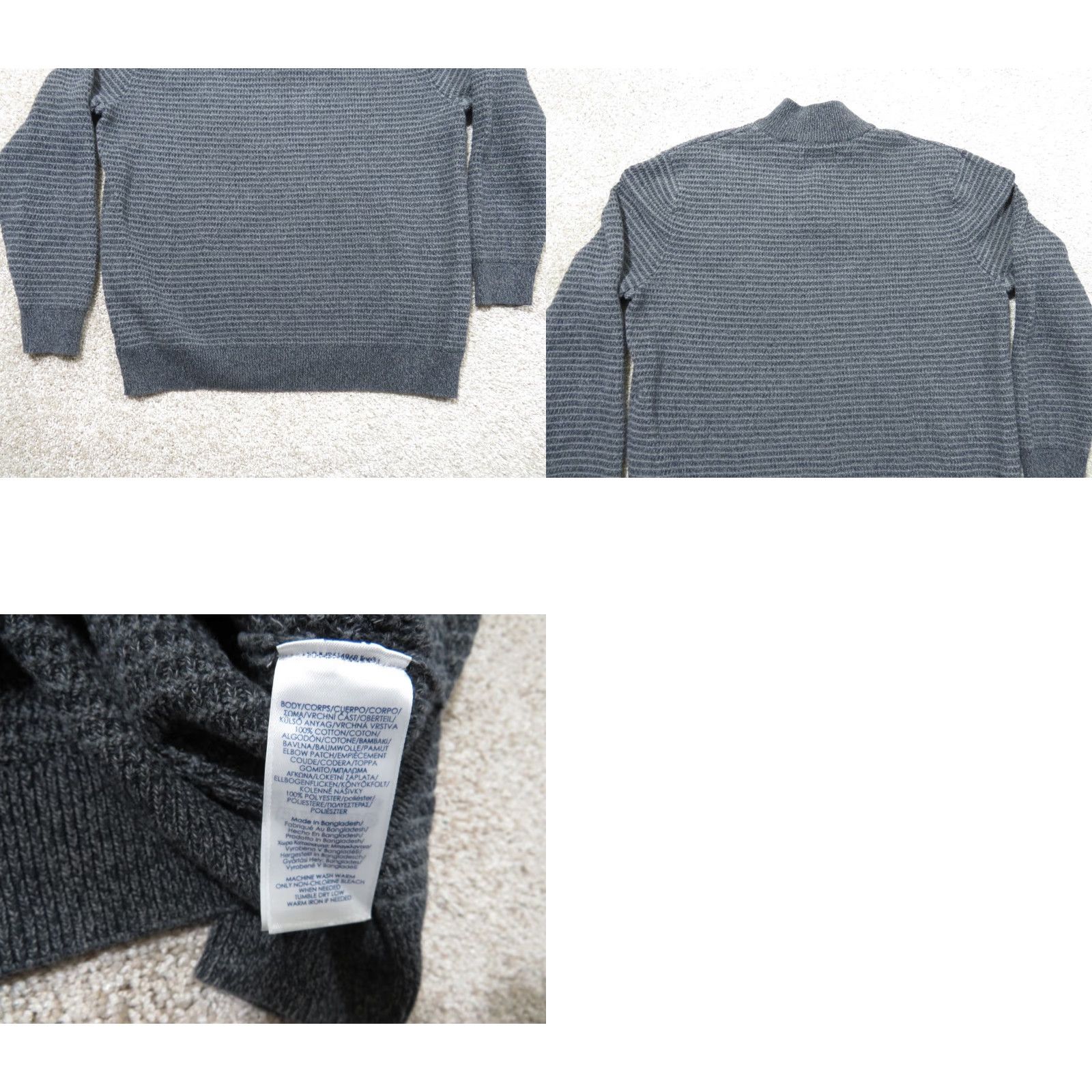 Chaps Chaps Sweater XL Gray 100% Cotton Mock Neck Long Sleeve Elbow Patches Button Logo Casual Workwear Mens Size US XL / EU 56 / 4 - 8 Thumbnail