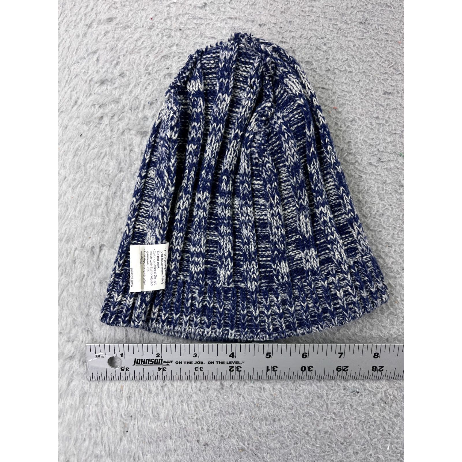 Vintage Prime Line Beanie Toque Adult One Size Blue White Knit Acrylic Polyester Blend Size ONE SIZE - 5 Thumbnail