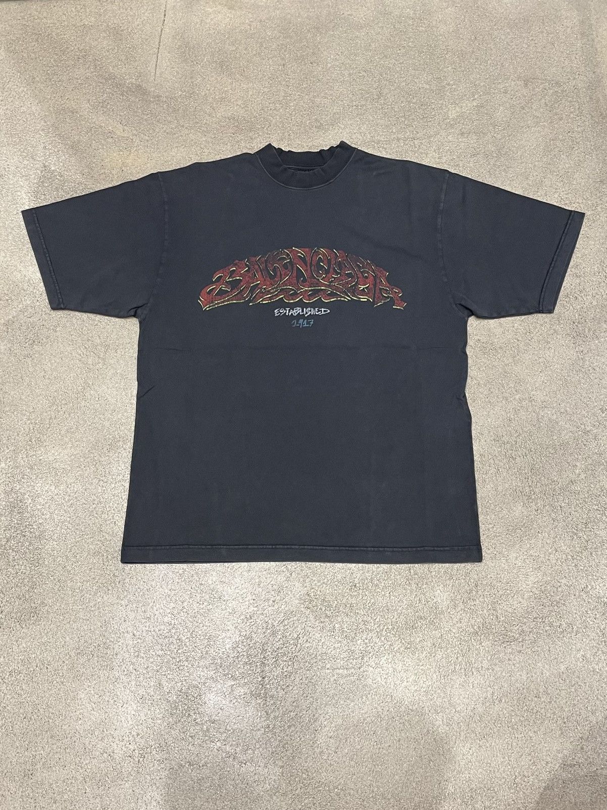 image of Balenciaga Oversized Offshore T-Shirt in Black, Men's (Size Small)