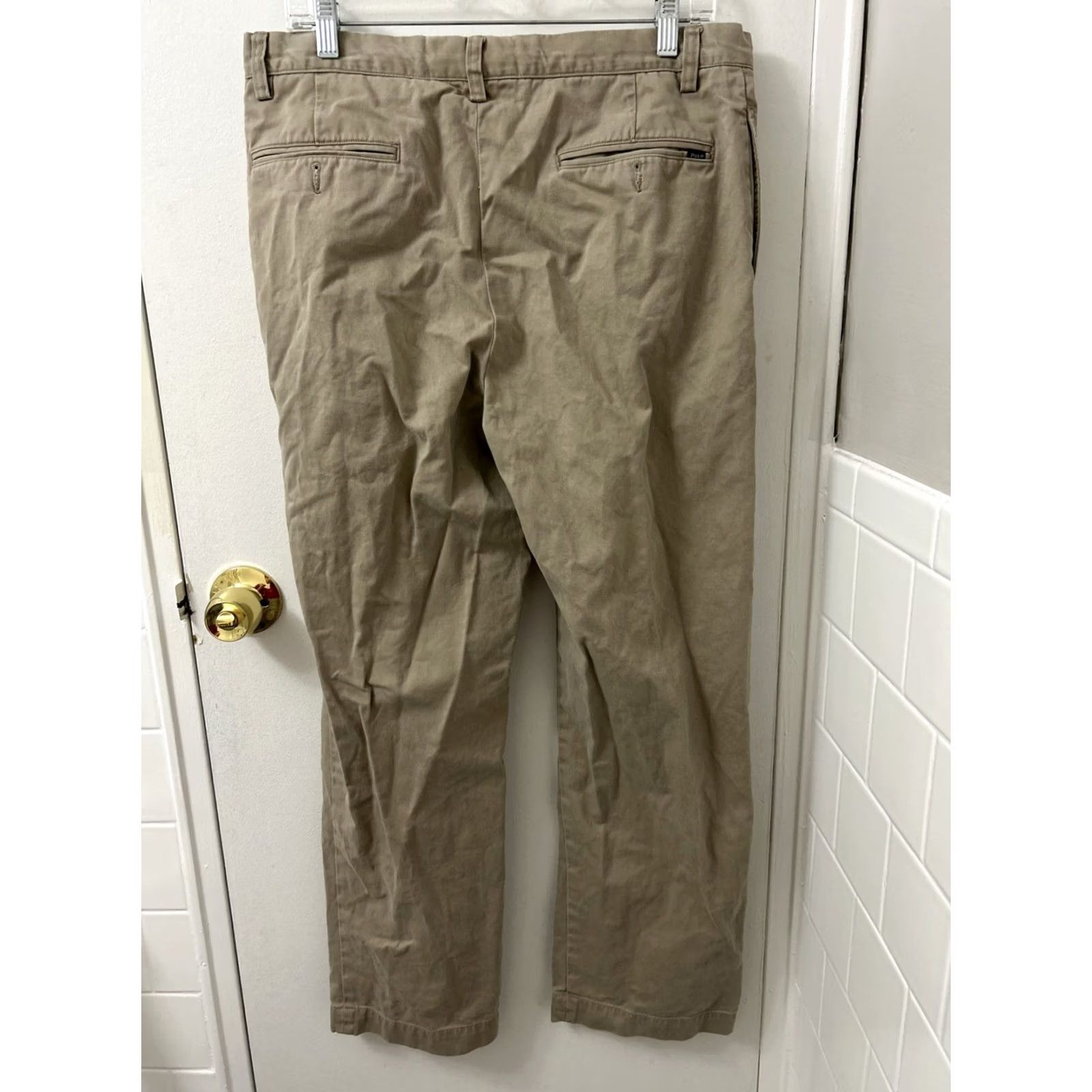 Polo Ralph Lauren Polo Ralph Lauren Pants Mens 33x30 Chino Flat Front Zip 30in Inseam Classic Fit Tan/Brown Stretch Logo Size US XS / EU 42 / 0 - 6 Thumbnail