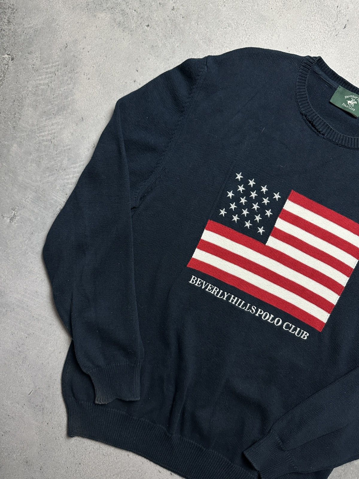 Beverly Hills Polo Club Vintage Beverly Hills Polo Club Flag America Sweater USA 00s Size US XL / EU 56 / 4 - 2 Thumbnail