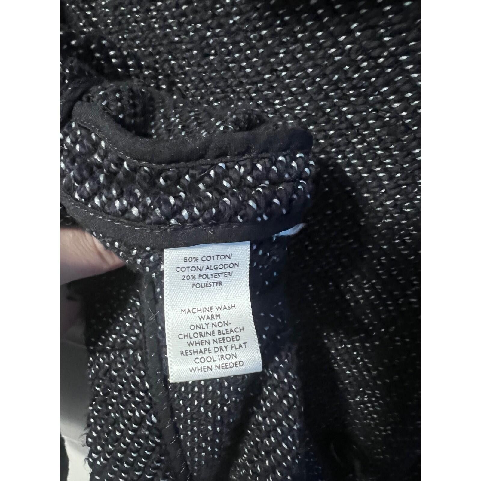 Other LOFT Cropped Pea Coat Womens M Navy Blue Textured Knit Size M / US 6-8 / IT 42-44 - 7 Thumbnail