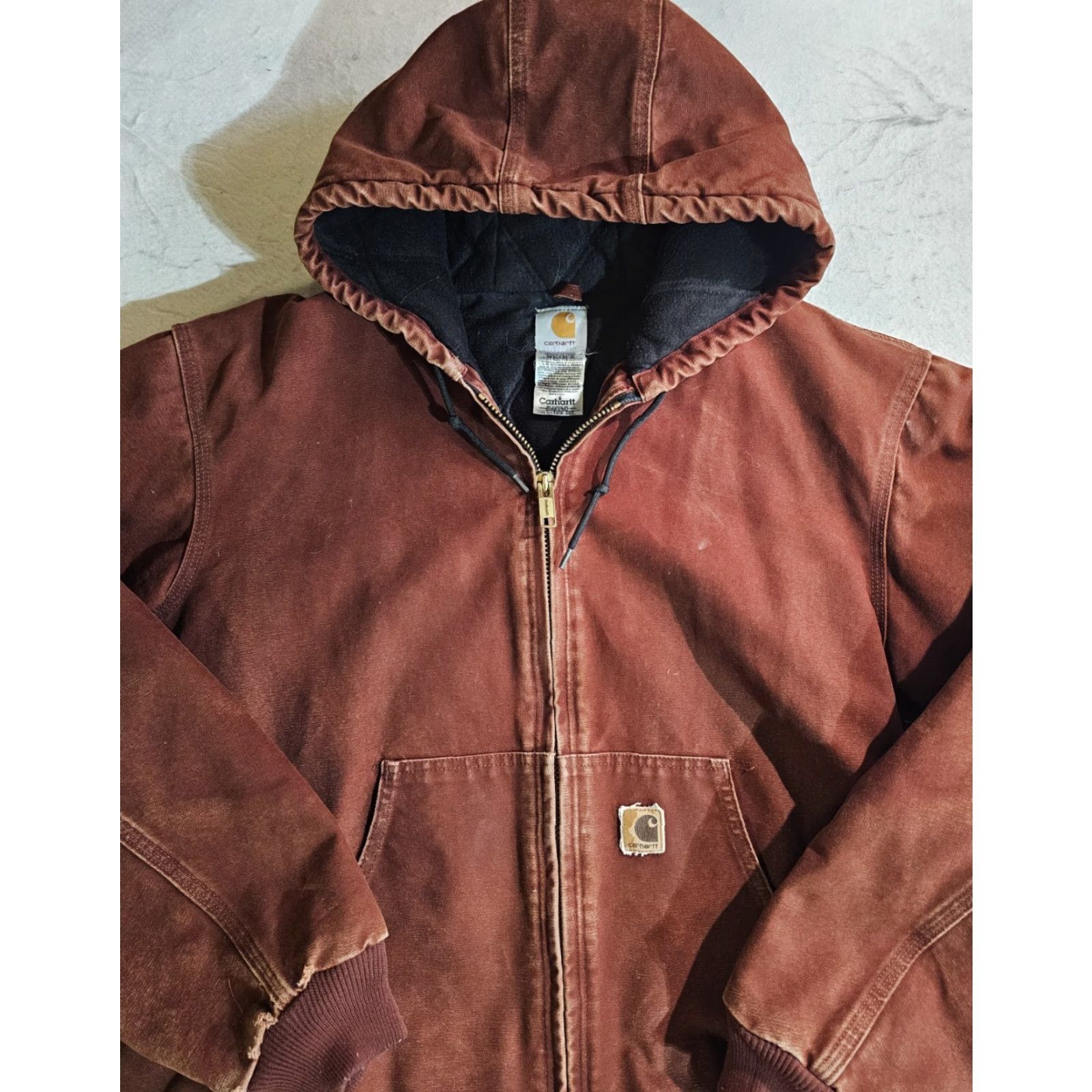 Carhartt VINTAGE Carhartt J130 Workwear Hooded Jacket Mens XL Red Clay 90s Rare Canvas Bomber Zip Hooded Size US XL / EU 56 / 4 - 2 Thumbnail
