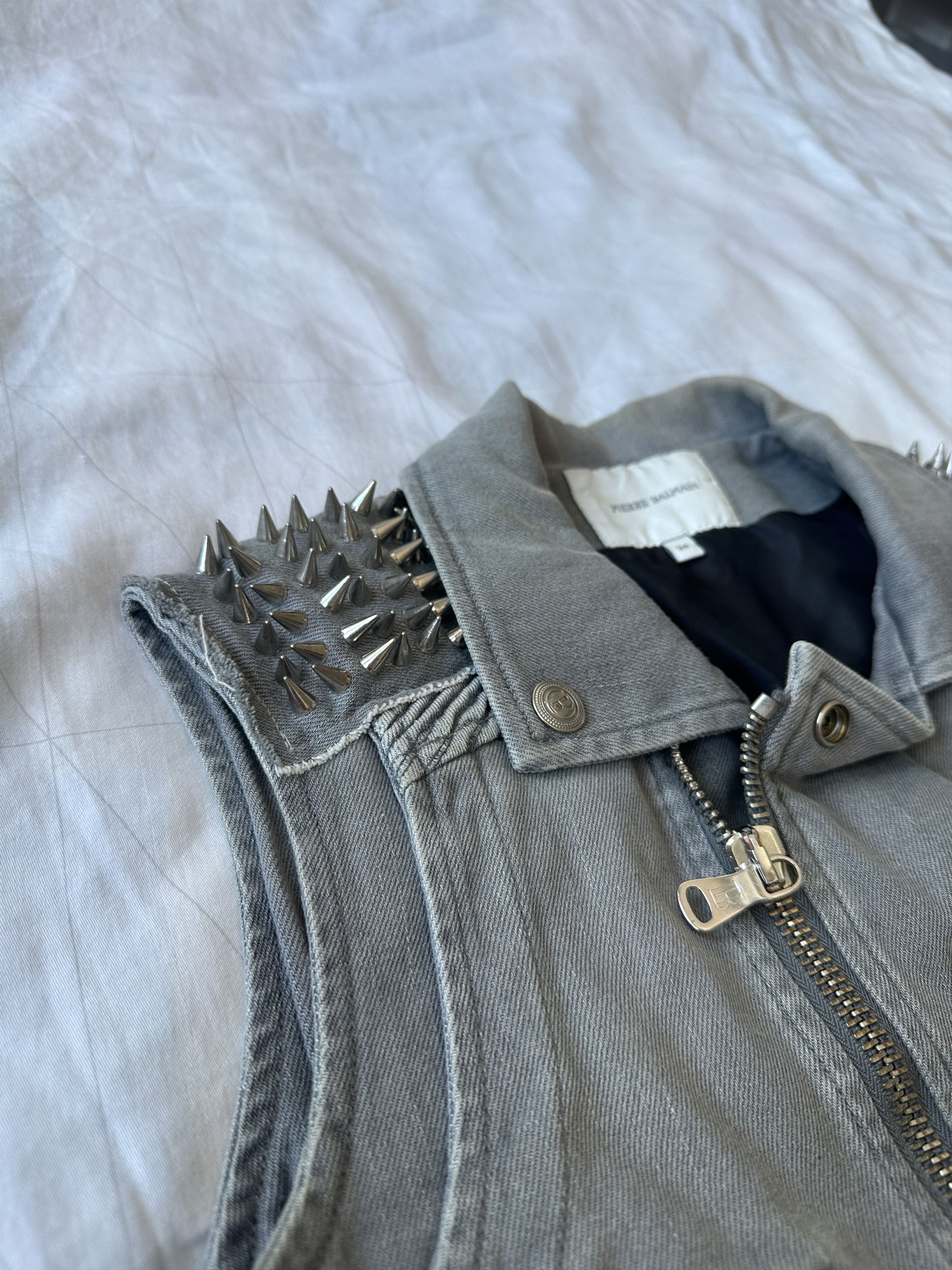 Pierre Balmain Pierre Balmain Spikes Studded Zip Denim Vest Jacket Archive Size XS / US 0-2 / IT 36-38 - 6 Thumbnail