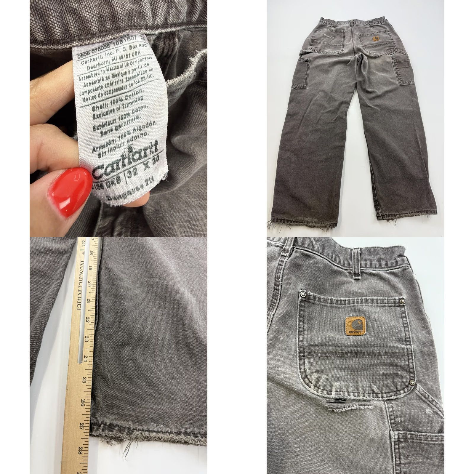 Carhartt Carhartt Pants Mens 32x28 Gray Relaxed Fit Canvas Carpenter Workwear Utility Size US 32 / EU 48 - 8 Thumbnail