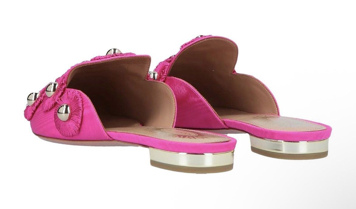 Aquazzura Aquazzura Sunflower Flat Moire Fabric Pink size 34 Size US 4 / IT 34 - 2 Thumbnail