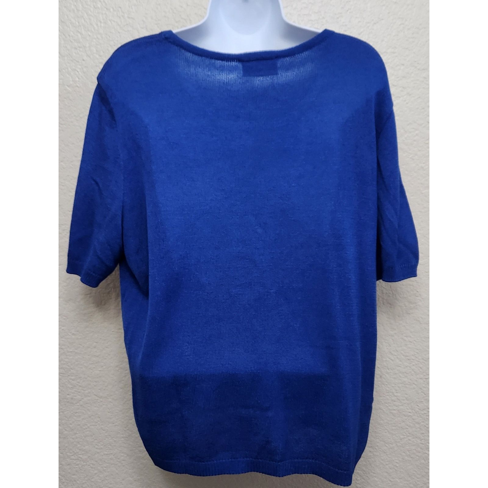 Other Philippe Marques Blue Tight Knit Round Neck Top 14 Size XL / US 12-14 / IT 48-50 - 3 Thumbnail