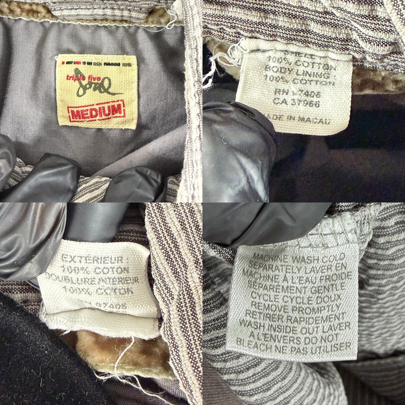 Vintage Vintage Triple 5 Soul Jacket Womens M Gray Striped Button Front Mock Neck Jacket Size M / US 6-8 / IT 42-44 - 8 Thumbnail