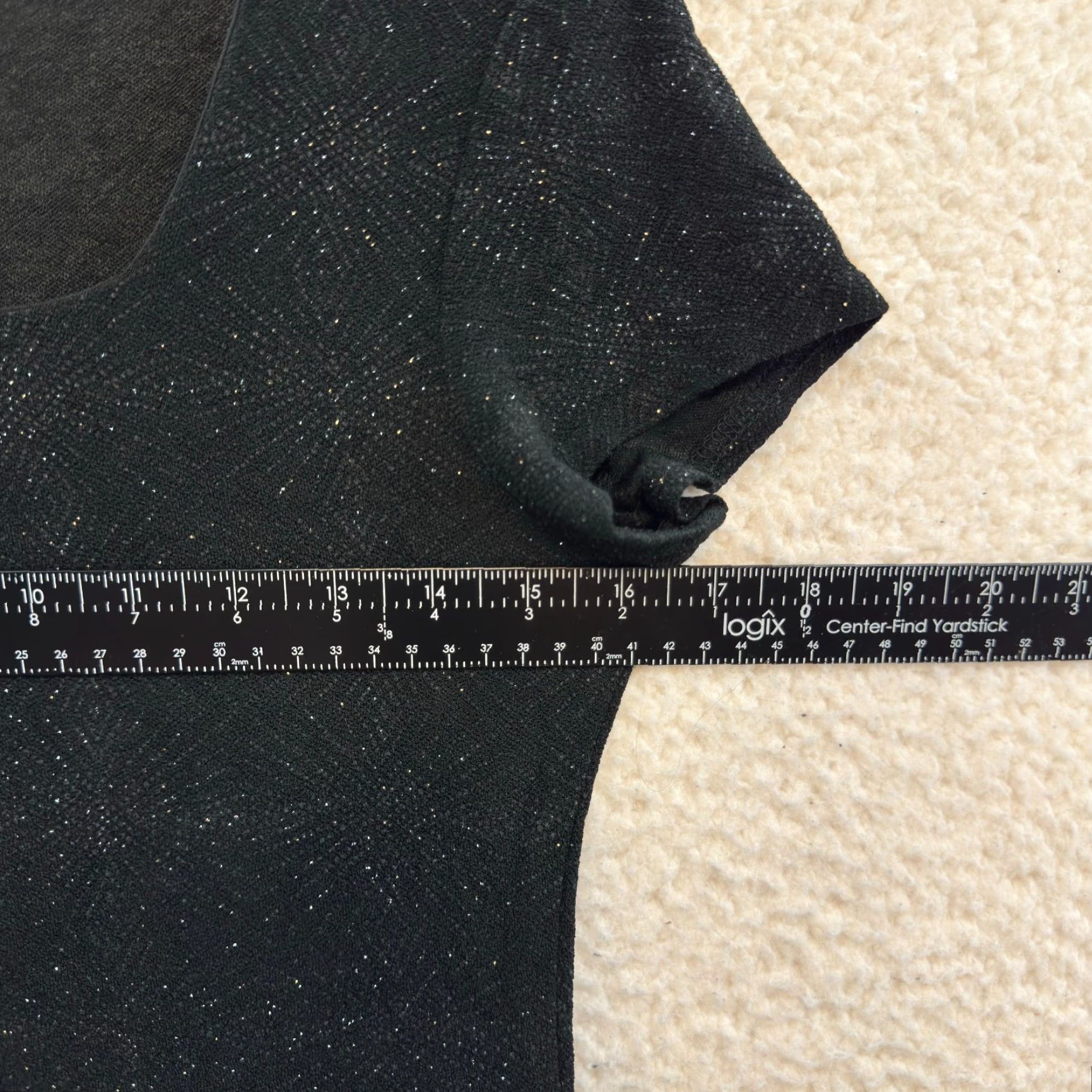 Vintage Vintage 90s J.B.S. S Small Black Sparkle Glitter Stretch Shirt User: Vintage 90s J.B.S. S Small Black Sparkle Glitter Stretch Shirt Size S / US 4 / IT 40 - 4 Thumbnail