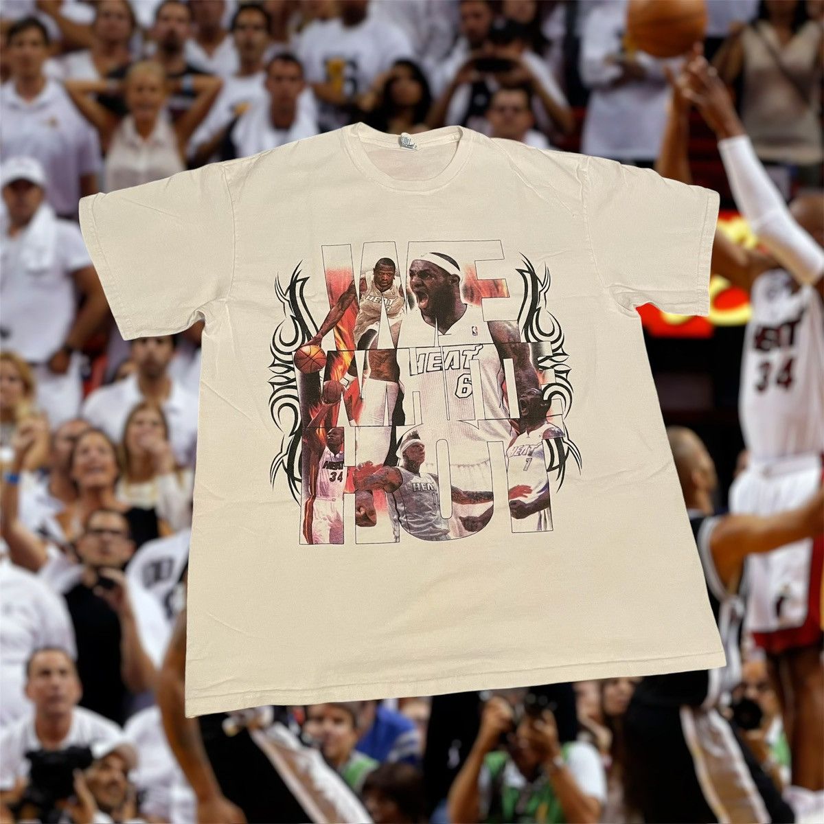 NBA × Vintage 2013 NBA Miami Heat White Hot LeBron James Basketball Tee Size US L / EU 52-54 / 3 - 1 Thumbnail