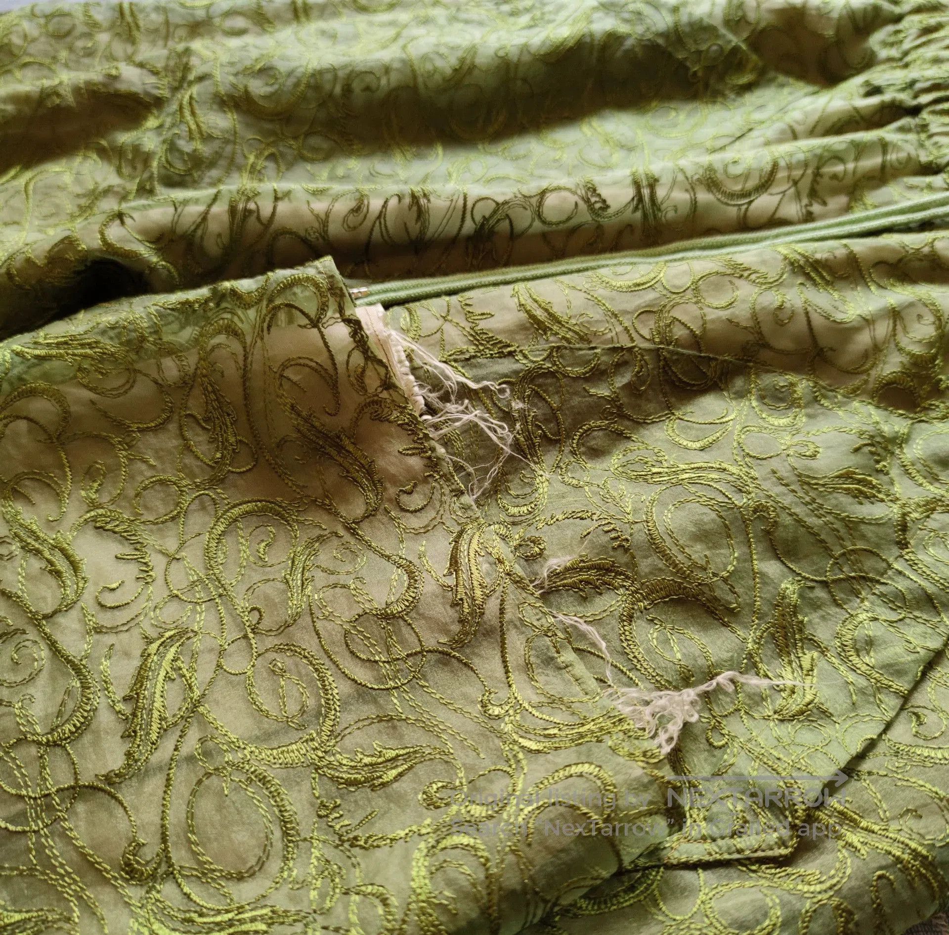 Sulvam Embroidered Green Wide. Size US 26 / EU 42 - 2 Thumbnail