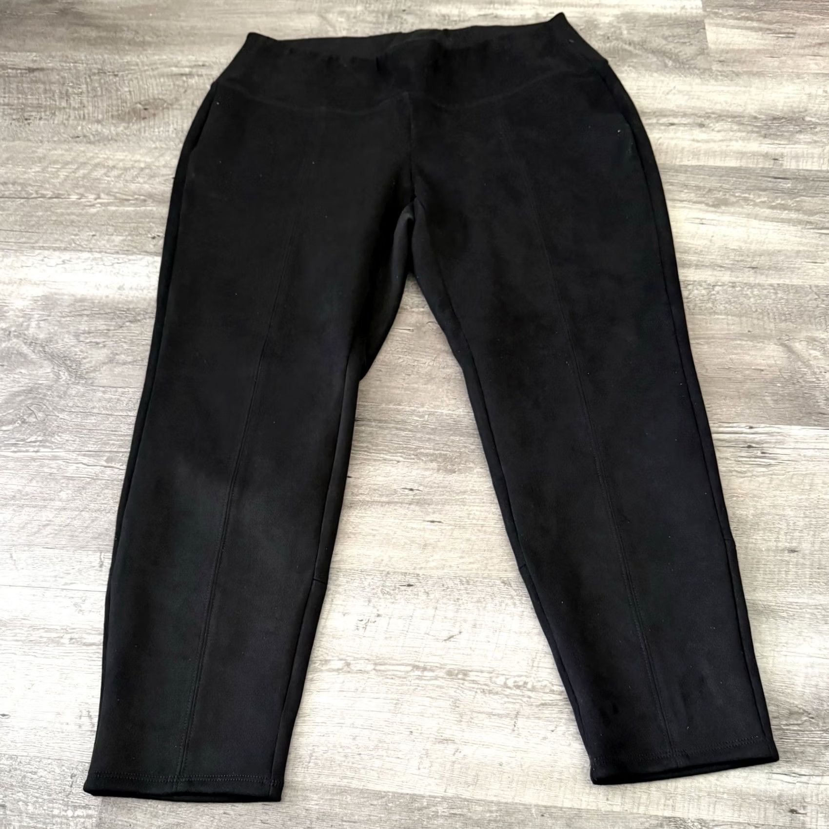 J. Jill J Jill Leggings Womens Plus Sz 2X Wearever Collection Pull On Faux Suede Stretch Black Size 40" / US 18 - 3 Thumbnail