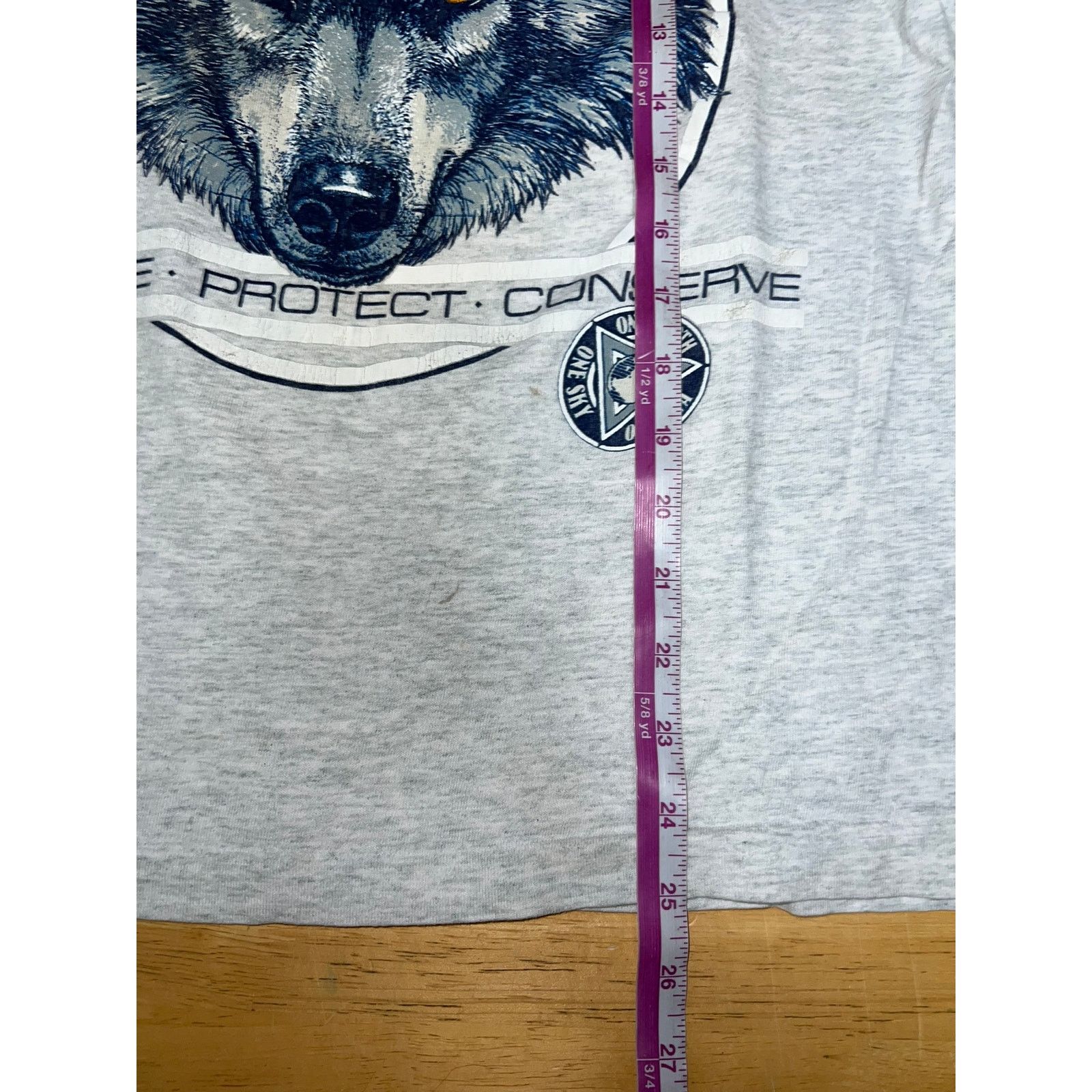 Fruit Of The Loom Vintage Wolf Shirt Washington Preserve 1991 Gray Tee 90s S Size US S / EU 44-46 / 1 - 9 Thumbnail