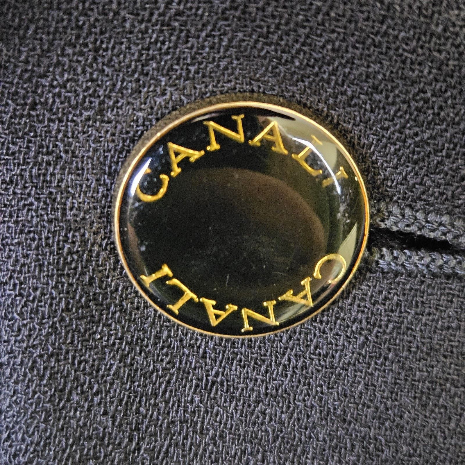 Canali Canali Proposta Enamel Gold Button Vellerian Blazer Italian Size 42L - 5 Thumbnail