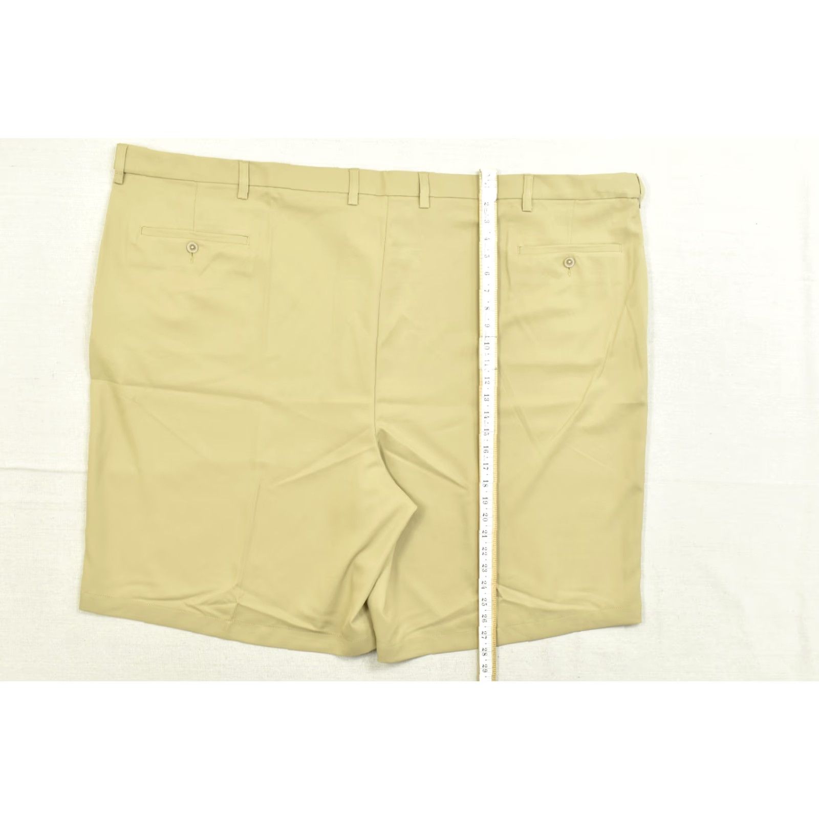 Haggar Haggar Men Flat Front Performance Shorts 60 Khaki Beige 10 Inseam Pockets Chino Golf Summer Spring Size US 44 / EU 60 - 4 Thumbnail