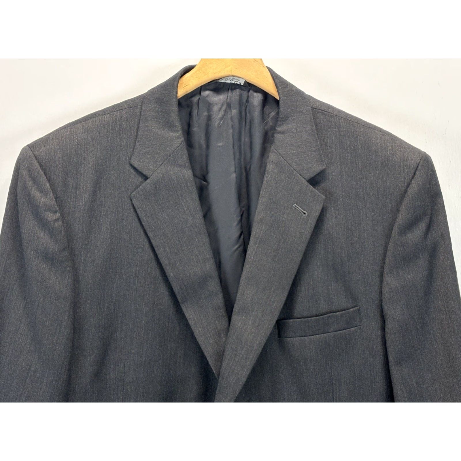 Jos. A. Bank Jos. A Bank Charcoal Sport Coat Blazer Mens 48R Career Single Vent 100% Wool Blazer, Wool, Black/Gray, 48, Regular, Mens, Career, Business Size 48R - 3 Thumbnail