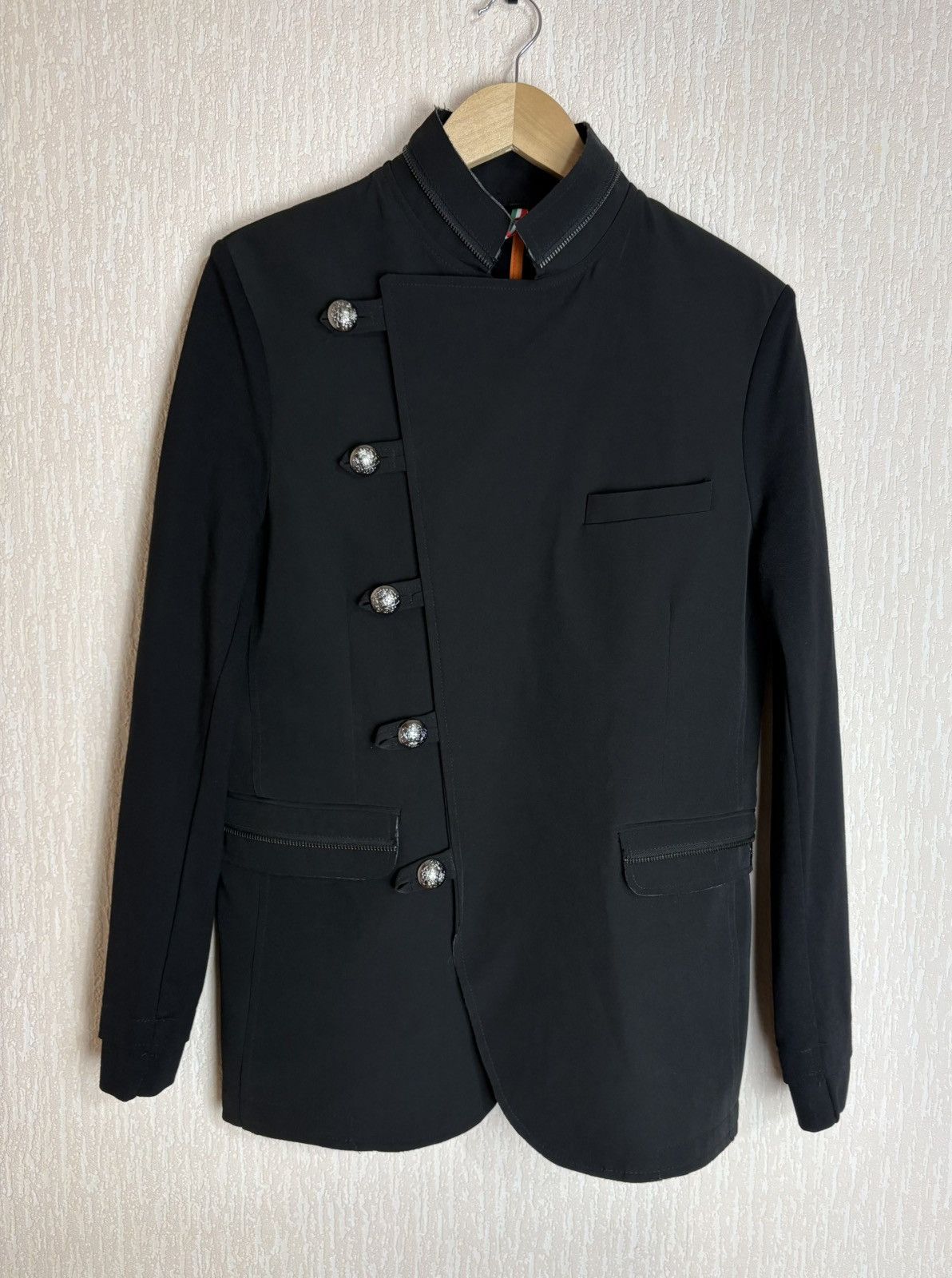 Other KMH Concept Avant-Garde Black Blazer Skull Hand Painted Size 50S - 2 Thumbnail