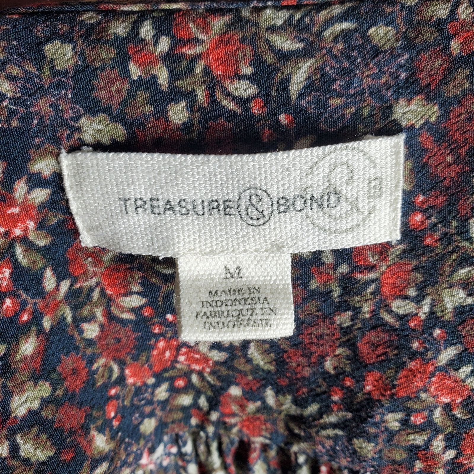 J.Crew Treasure & Bond Black Floral Blouse Medium Size M / US 6-8 / IT 42-44 - 7 Thumbnail