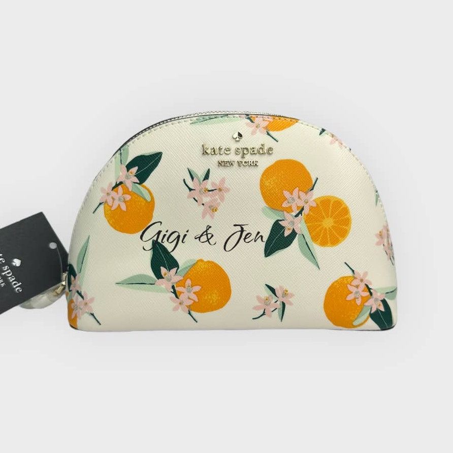 Kate Spade Kate Spade Madison Orange Toss Small Dome Cosmetic Bag Size ONE SIZE - 1 Thumbnail