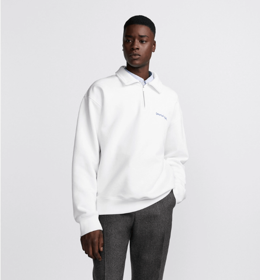 Dior o1w1db10825 443J61 Sweatshirt with Zipped Collar in White Size US L / EU 52-54 / 3 - 4 Thumbnail
