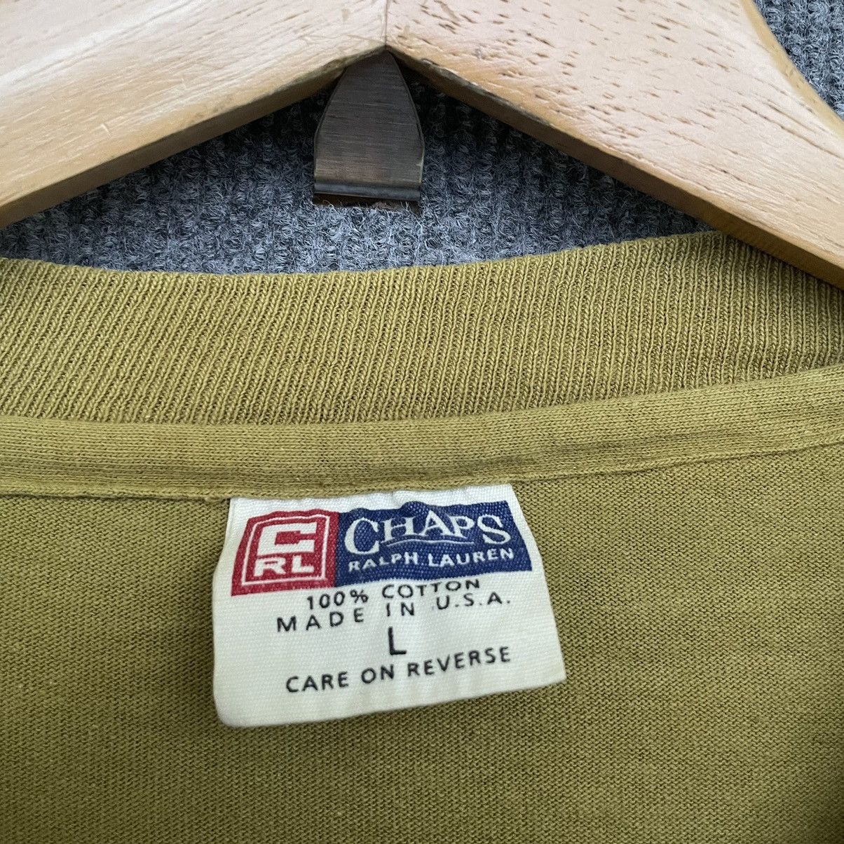 Chaps Ralph Lauren × Vintage Vintage 1990s Chaps Ralph Lauren USA Flag T Shirt Size US L / EU 52-54 / 3 - 3 Thumbnail
