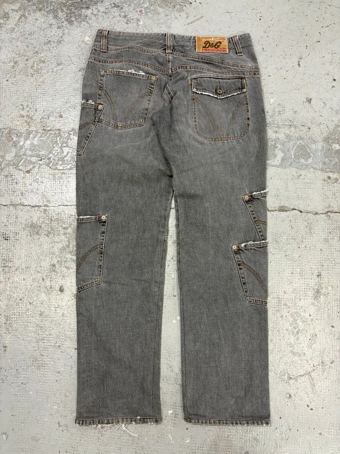 Dolce & Gabbana AW2004 Dolce & Gabbana Grey Asymmetrical Cargo Denim Jeans Size US 32 / EU 48 - 6 Thumbnail