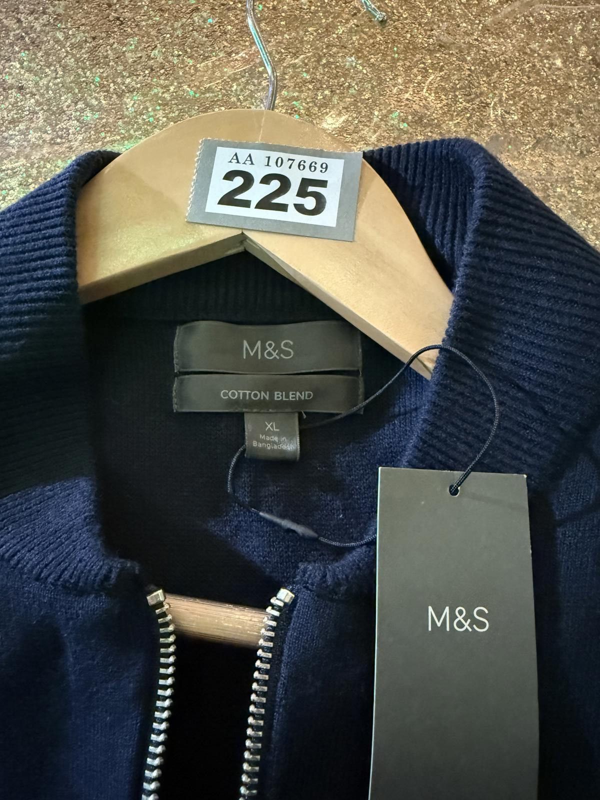 M.E. Sport M&S Men's Full Zip Cotton Blend Sweater Size US XL / EU 56 / 4 - 4 Thumbnail
