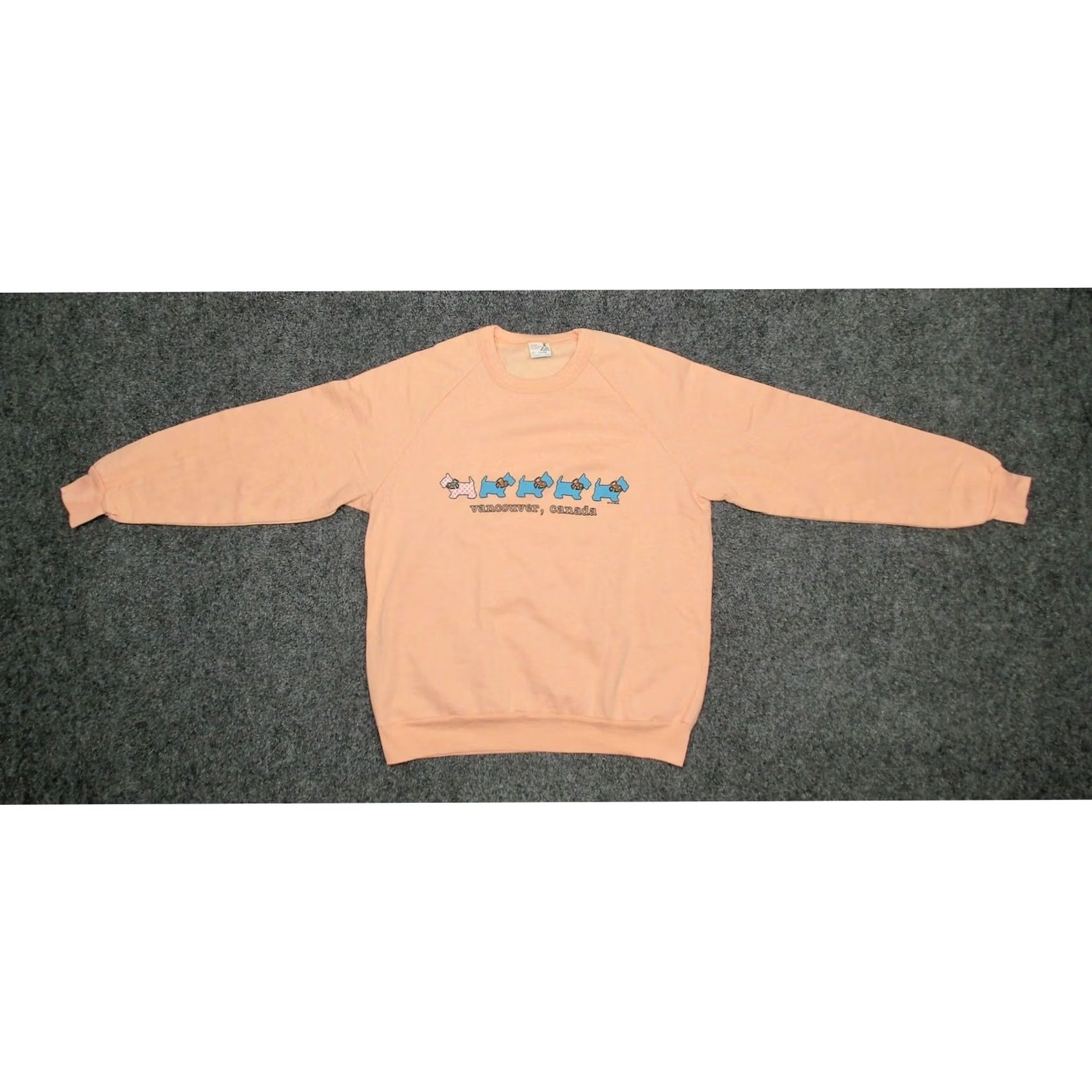Vintage 80s Scottie Dog Vancouver Sweatshirt Womens XL Peach Raglan Teepee Handicrafts Size XL / US 12-14 / IT 48-50 - 5 Thumbnail