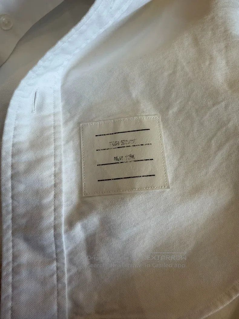 Thom Browne Thom Browne Striped Oxford Double Sleeve Label Classic Lon Size US XS / EU 42 / 0 - 4 Thumbnail