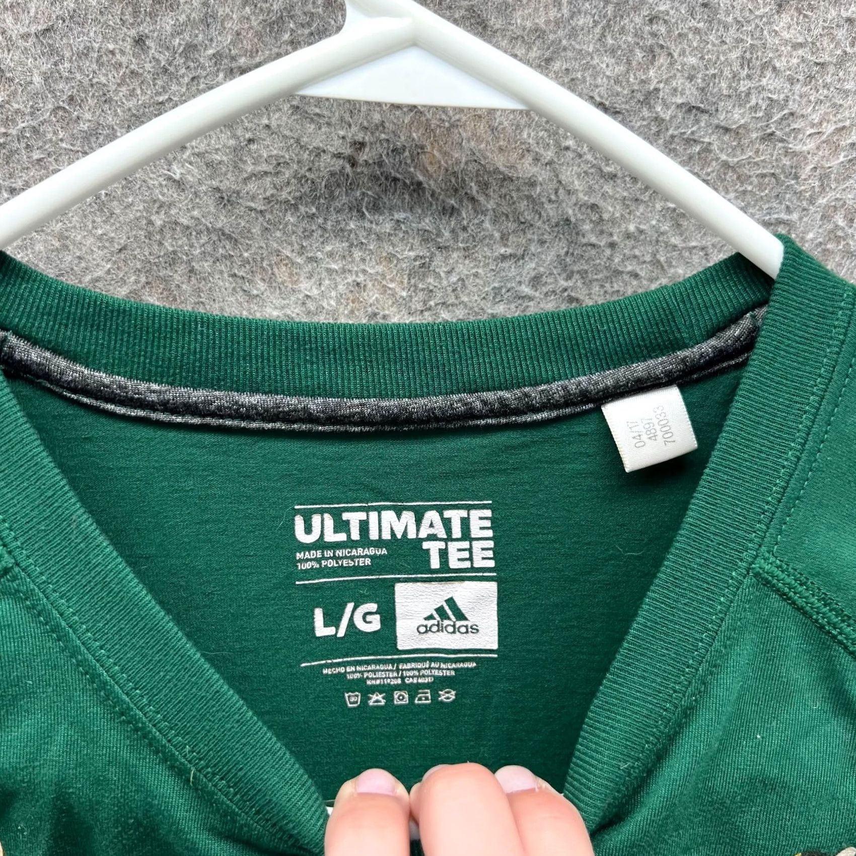 Adidas adidas Miami Hurricanes Shirt Mens Large Green Ultimate Tee Climalite Graphic Short Sleeve Crew Neck Sports Mens Size US L / EU 52-54 / 3 - 7 Thumbnail