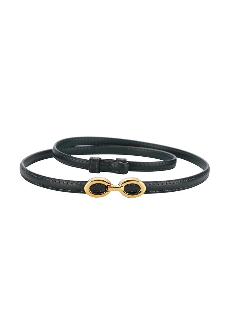 Other Green Women's Leather Belts with Gold Buckle Belt Size ONE SIZE - 1 Thumbnail