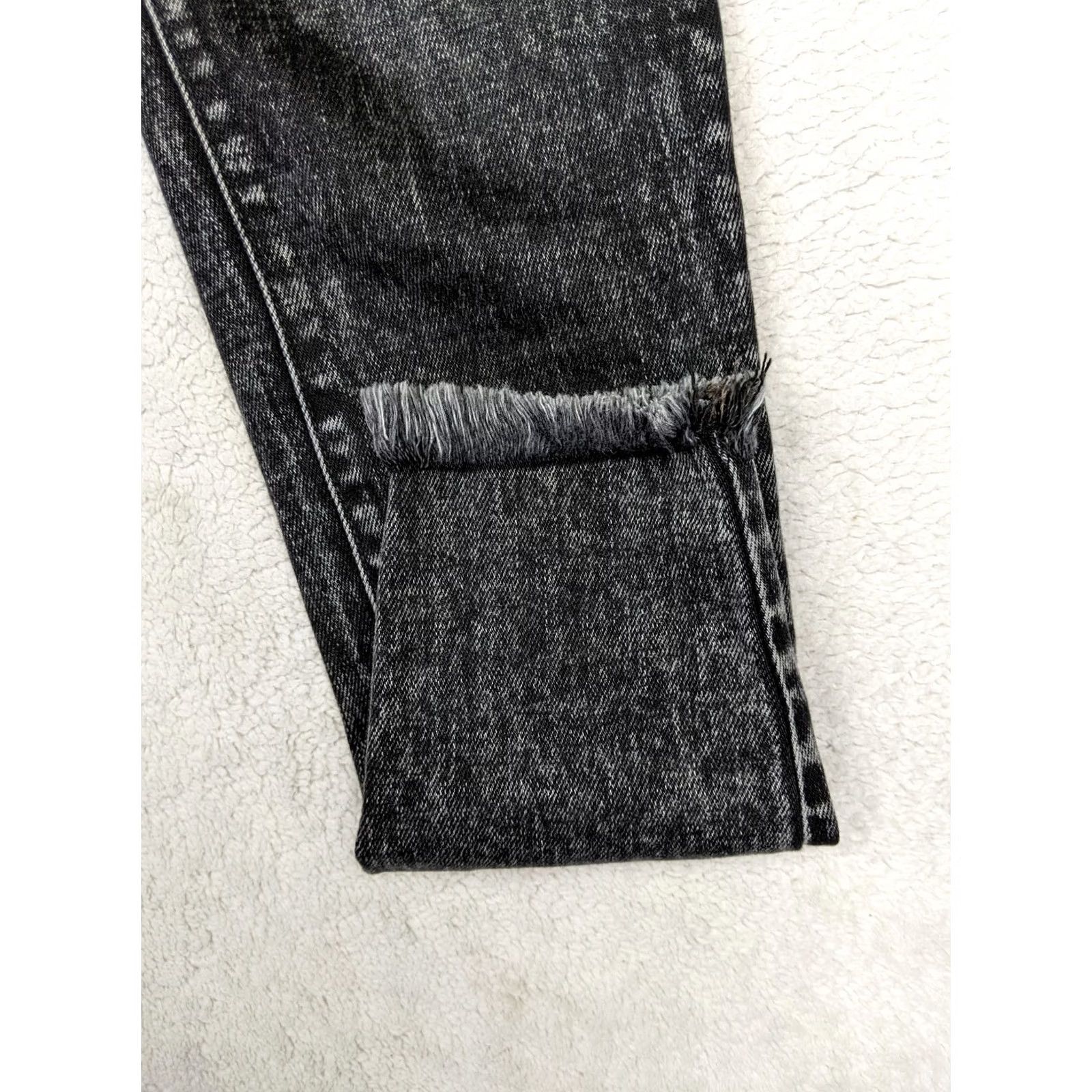 Vintage KanCan Odette Womens 1 24 Black Acid Wash Jeans High Rise Super Skinny Fray Size 26" / US 2 / IT 38 - 2 Thumbnail