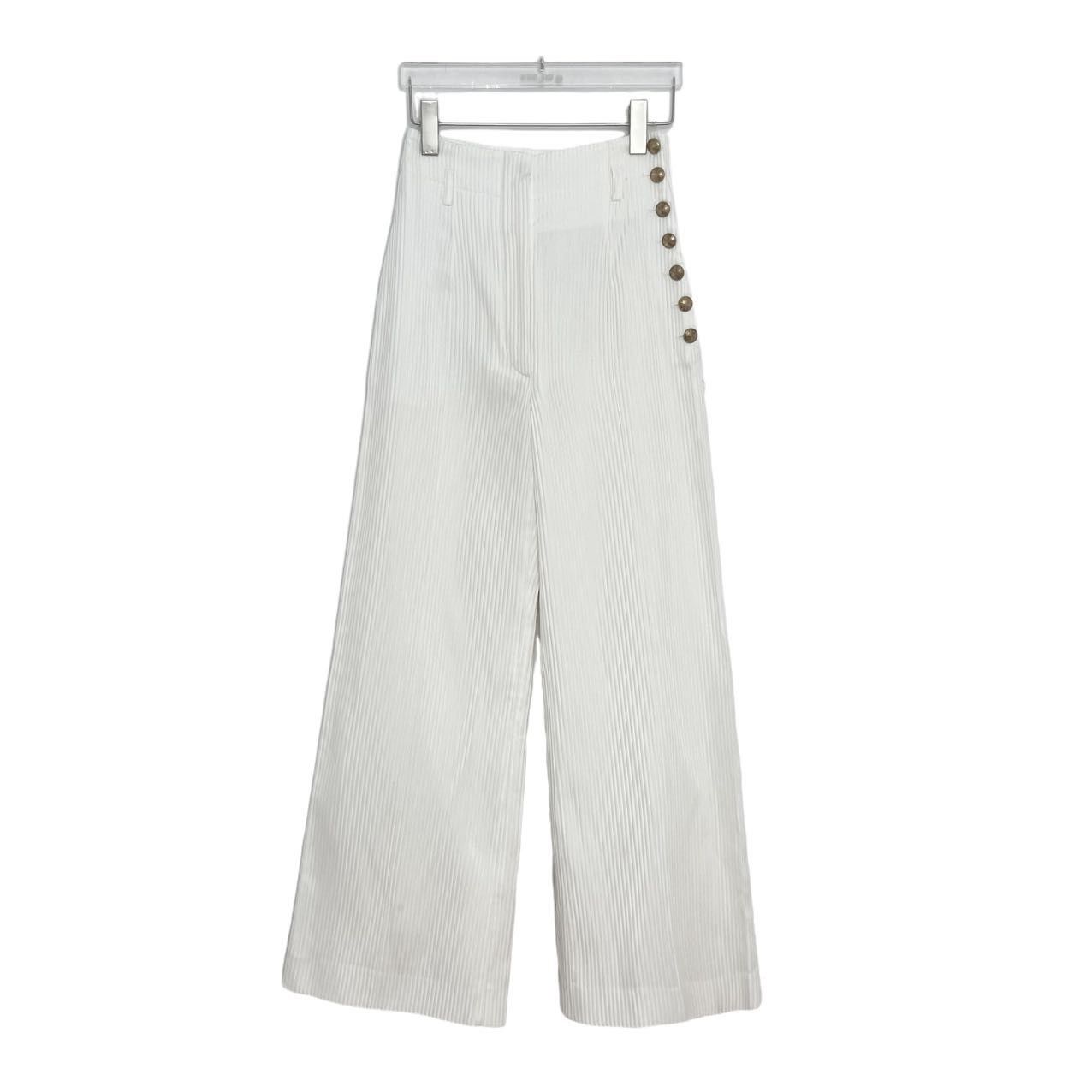 Dior Dior White Silk Wide-Leg Women Casual Pants K26WX Size 24" / US 00 / IT 34 - 1 Thumbnail
