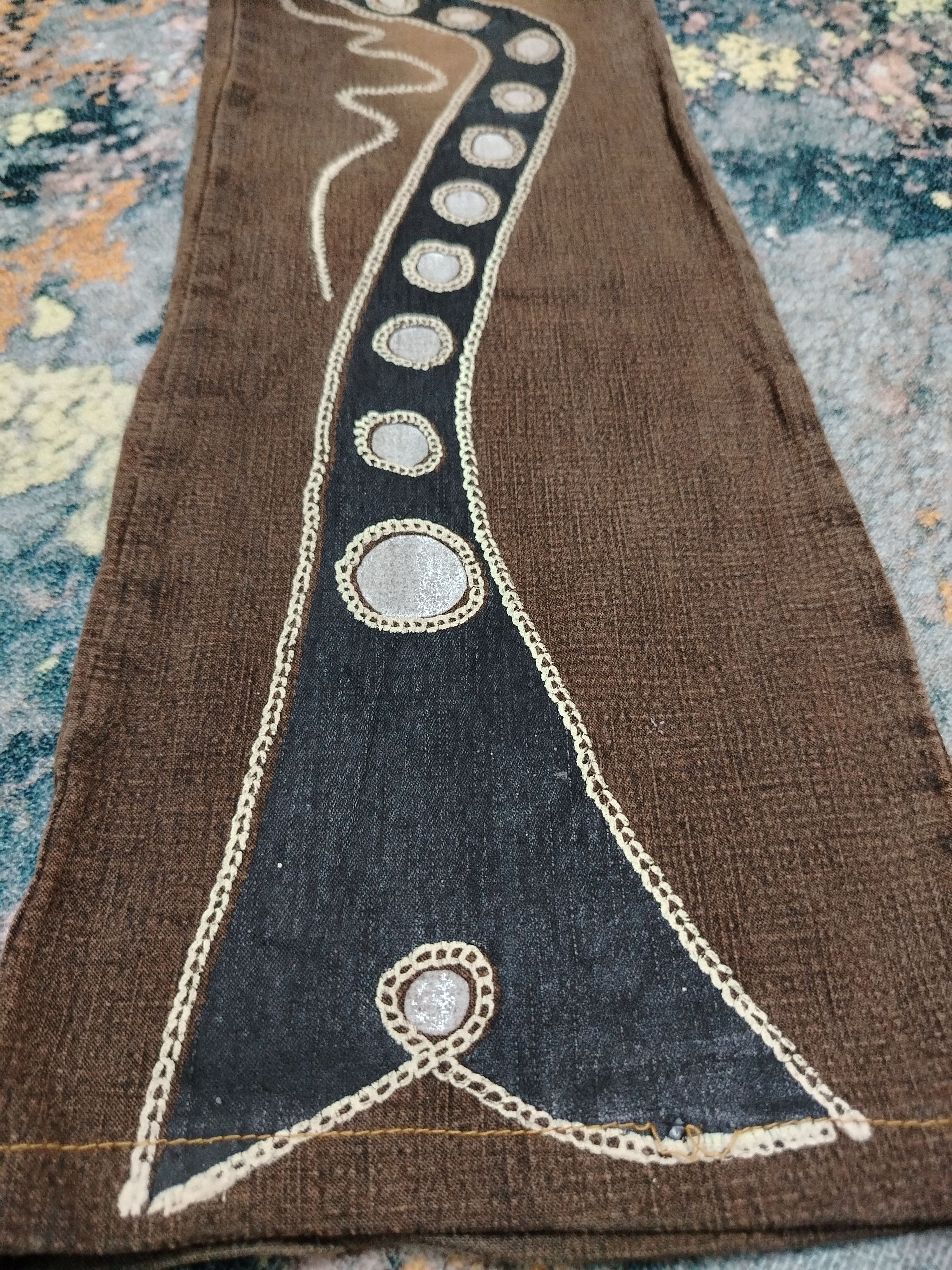 Vintage Vintage hand painted Boho style flare SL Shendel Size 29" - 8 Thumbnail