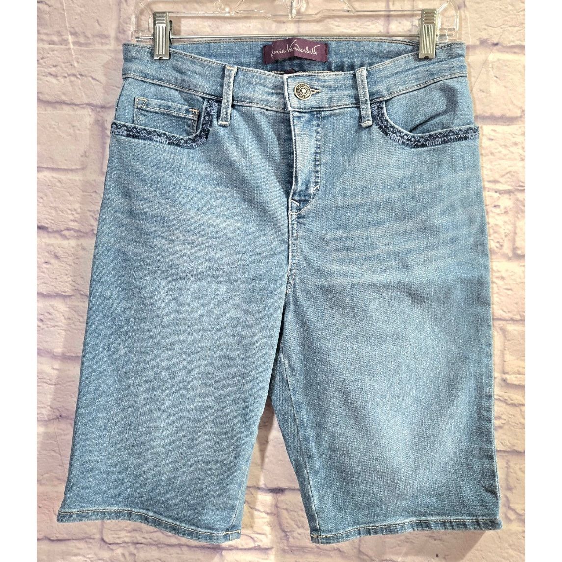Other Gloria Vanderbilt Light Blue Denim Bermuda Shorts 6 Stretch Size 28" / US 6 / IT 42 - 1 Thumbnail