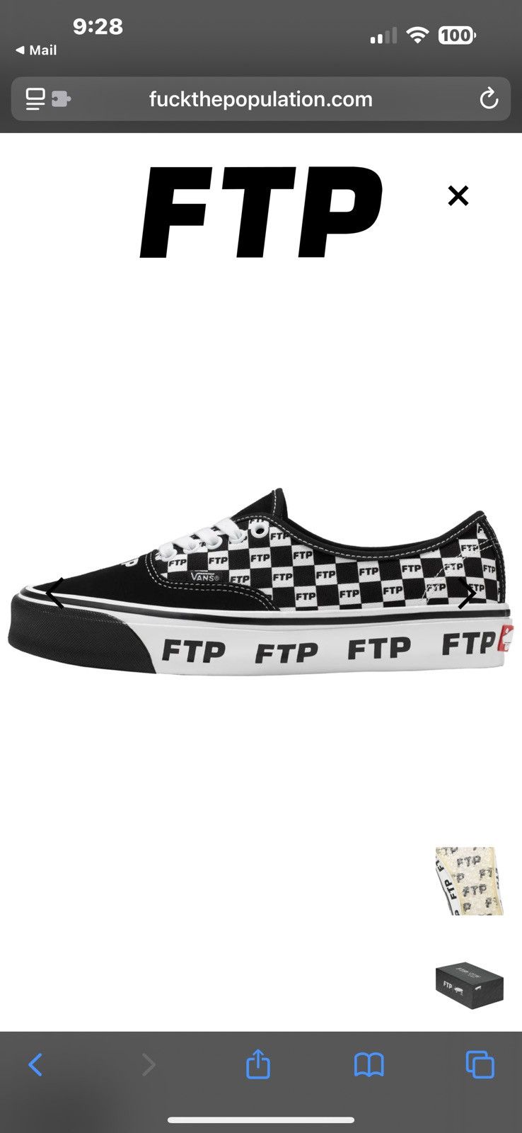 FTP Vans OTW Authentic 44 Checkerboard