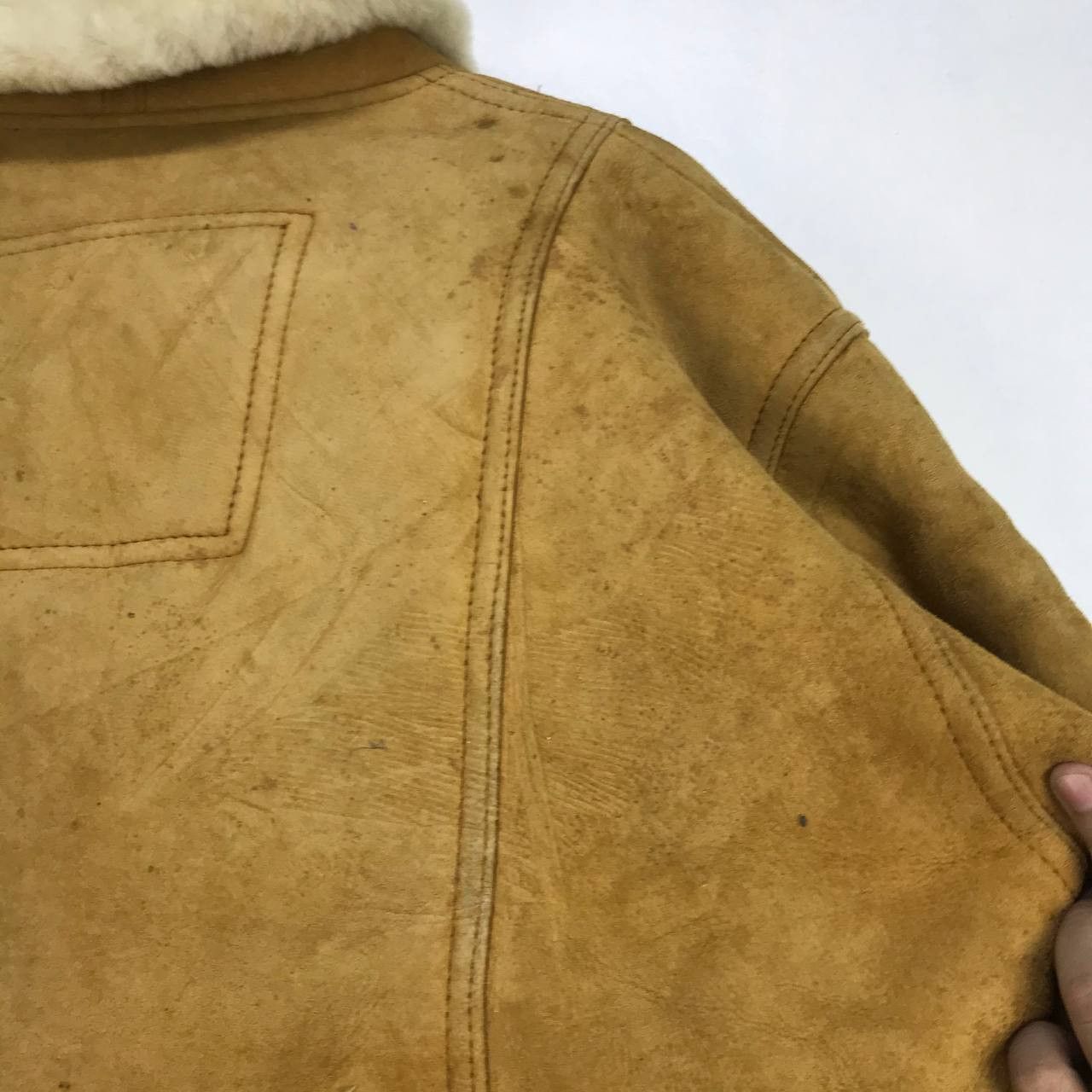 Genuine Leather Vintage Wind Armor Military Style Sheepskin Sherling Coat Size US M / EU 48-50 / 2 - 16 Thumbnail