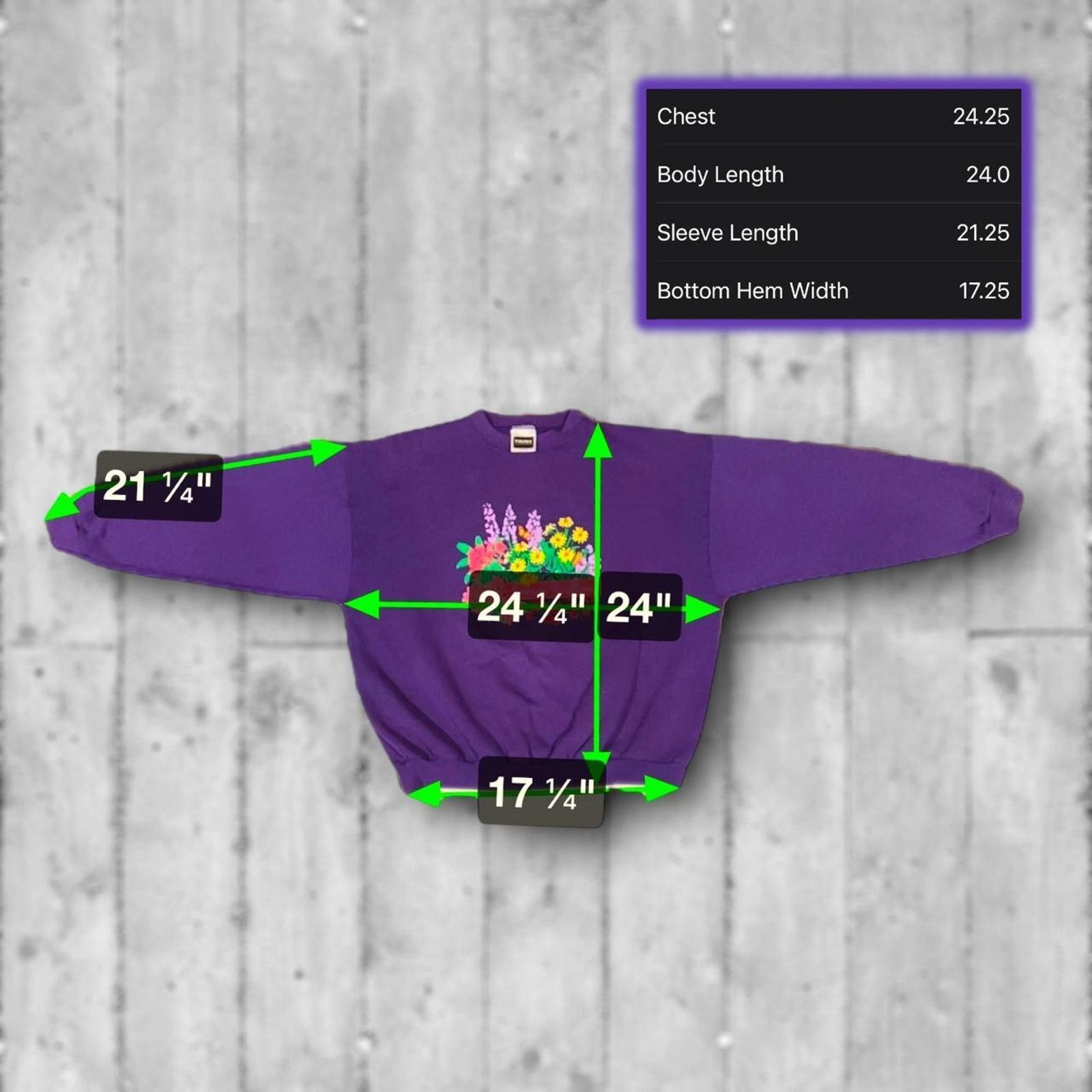 Other Vintage Floral Garden 80’s Purple Flower Crewneck Sweatshirt Size L / US 10 / IT 46 - 5 Thumbnail