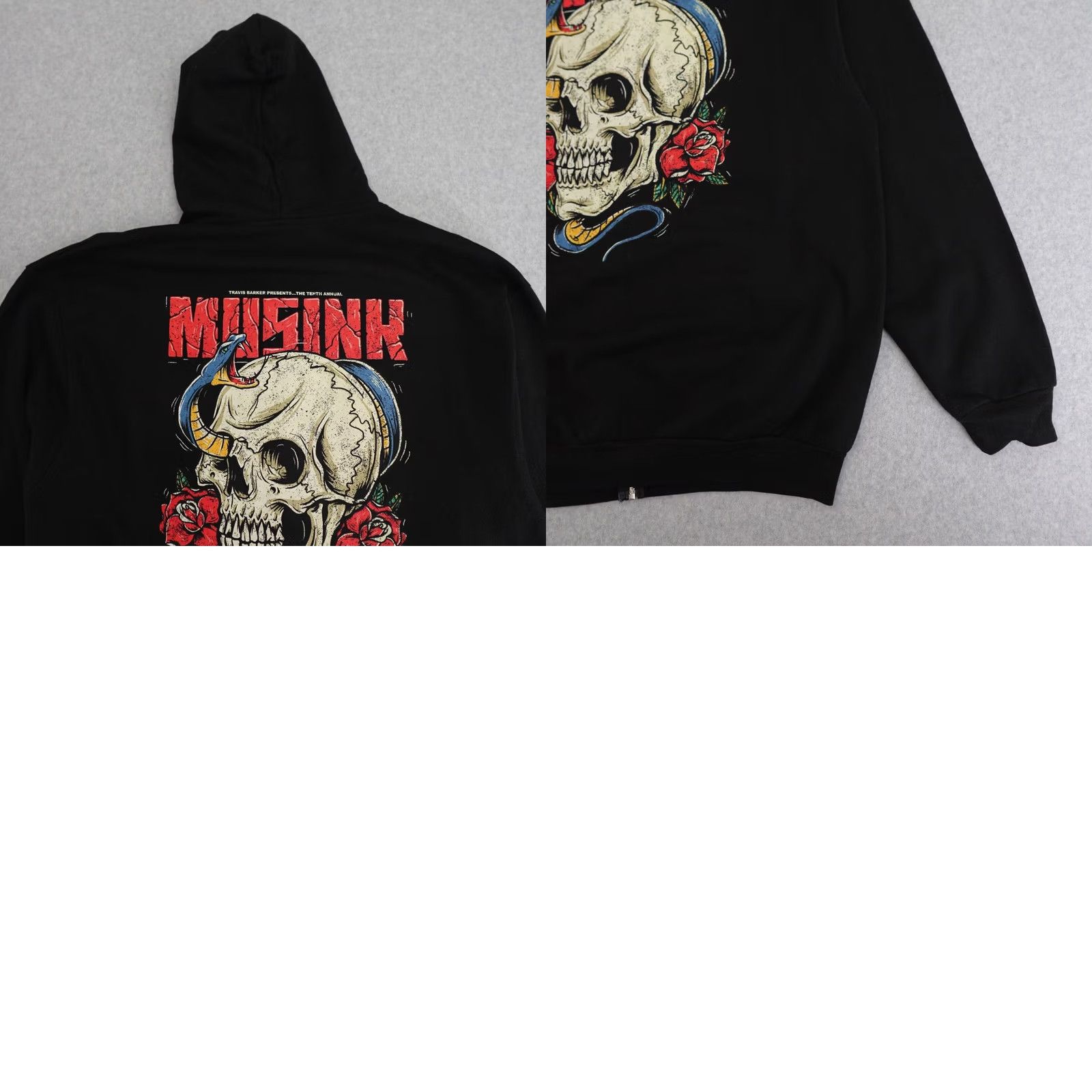 Barker Musink Festival Hoodie Adult XL Travis Barker 10th Annual Tattoo Music Zipper Size US XL / EU 56 / 4 - 9 Thumbnail