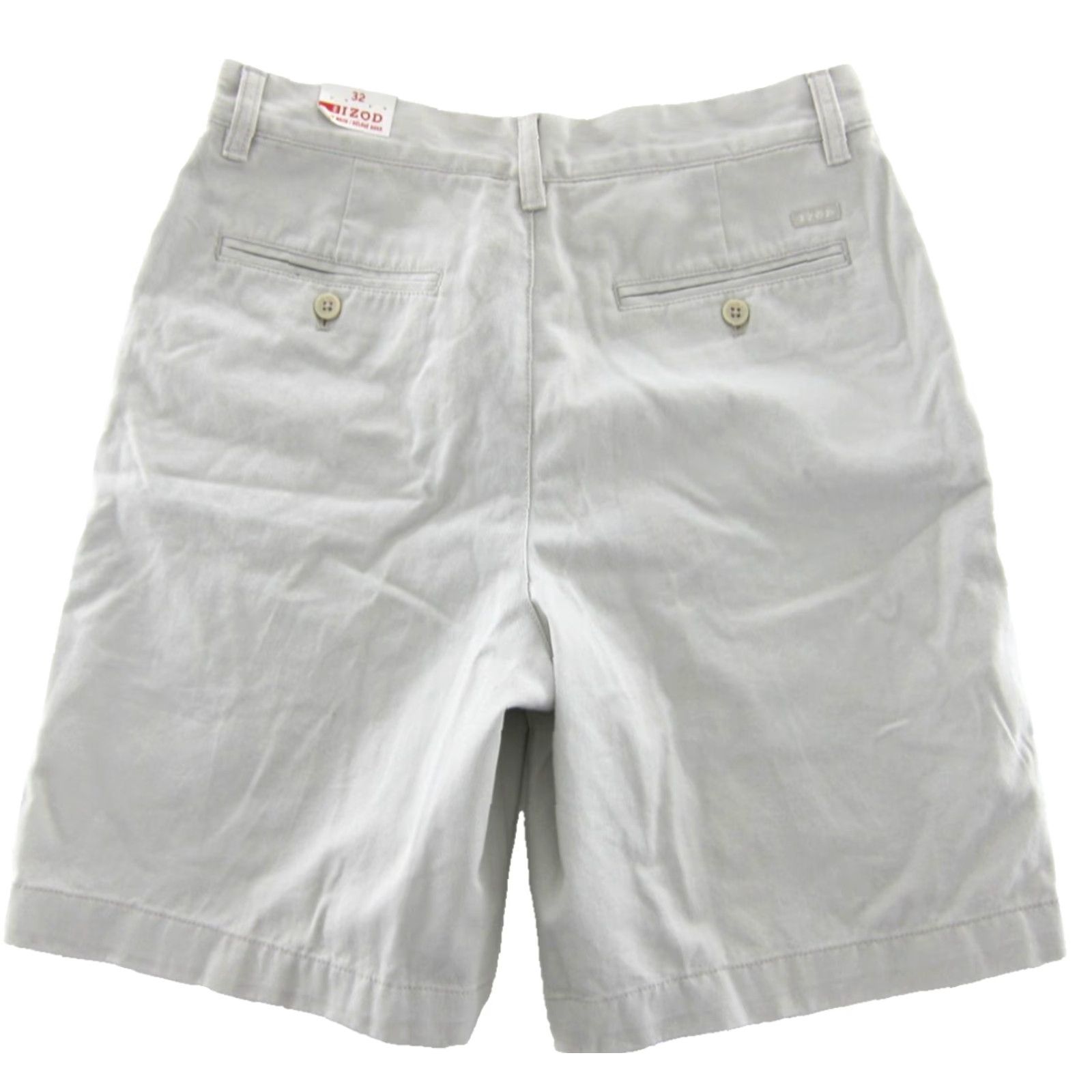Izod IZOD Men Beige Flat Front Chino Shorts 32 NWT 100% Cotton Travel Pockets 4 Front Back 9.5" Inseam Size US 32 / EU 48 - 2 Thumbnail