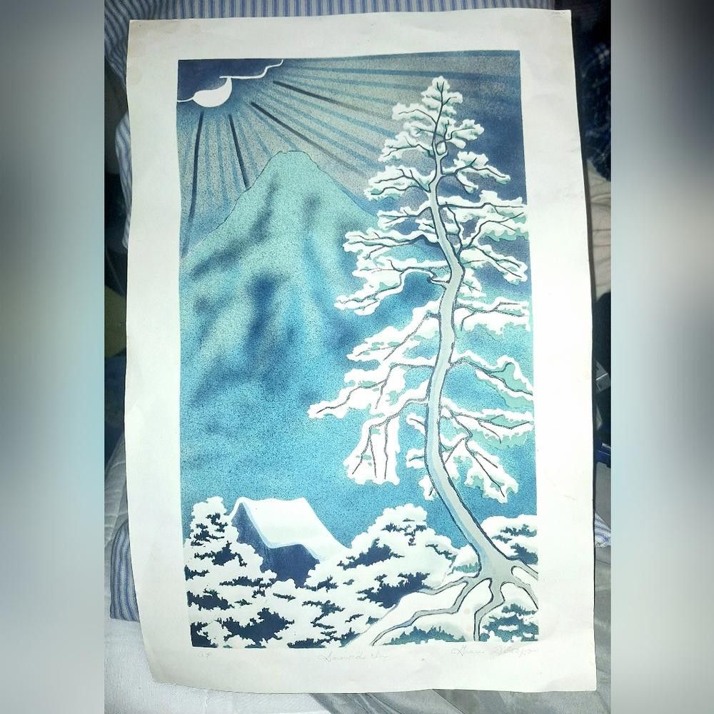 Designer Grace D'Esopo "Snowed In" -S/N Lithograph 1980's. Size ONE SIZE - 2 Thumbnail
