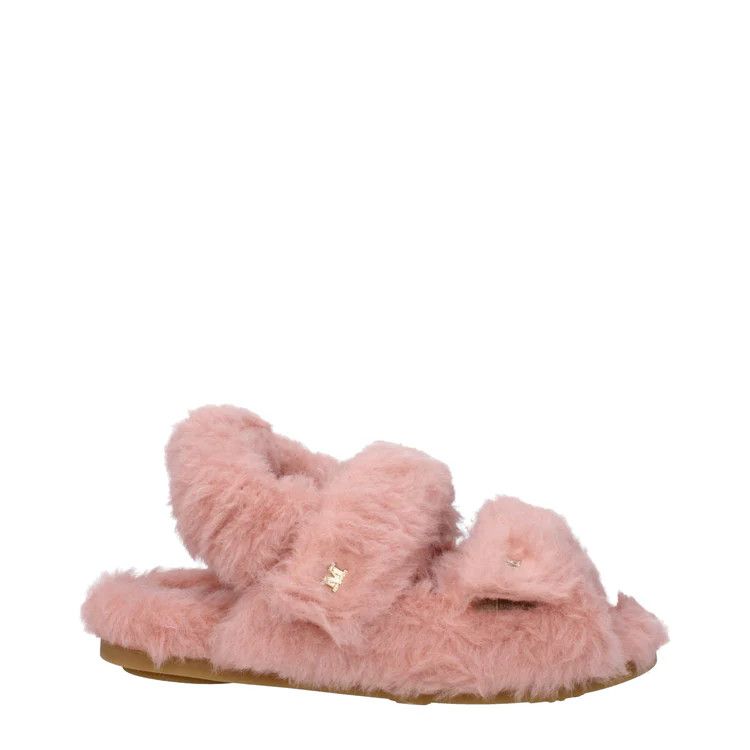 ob1o1e1124 Eco Fur Sandals in Pink