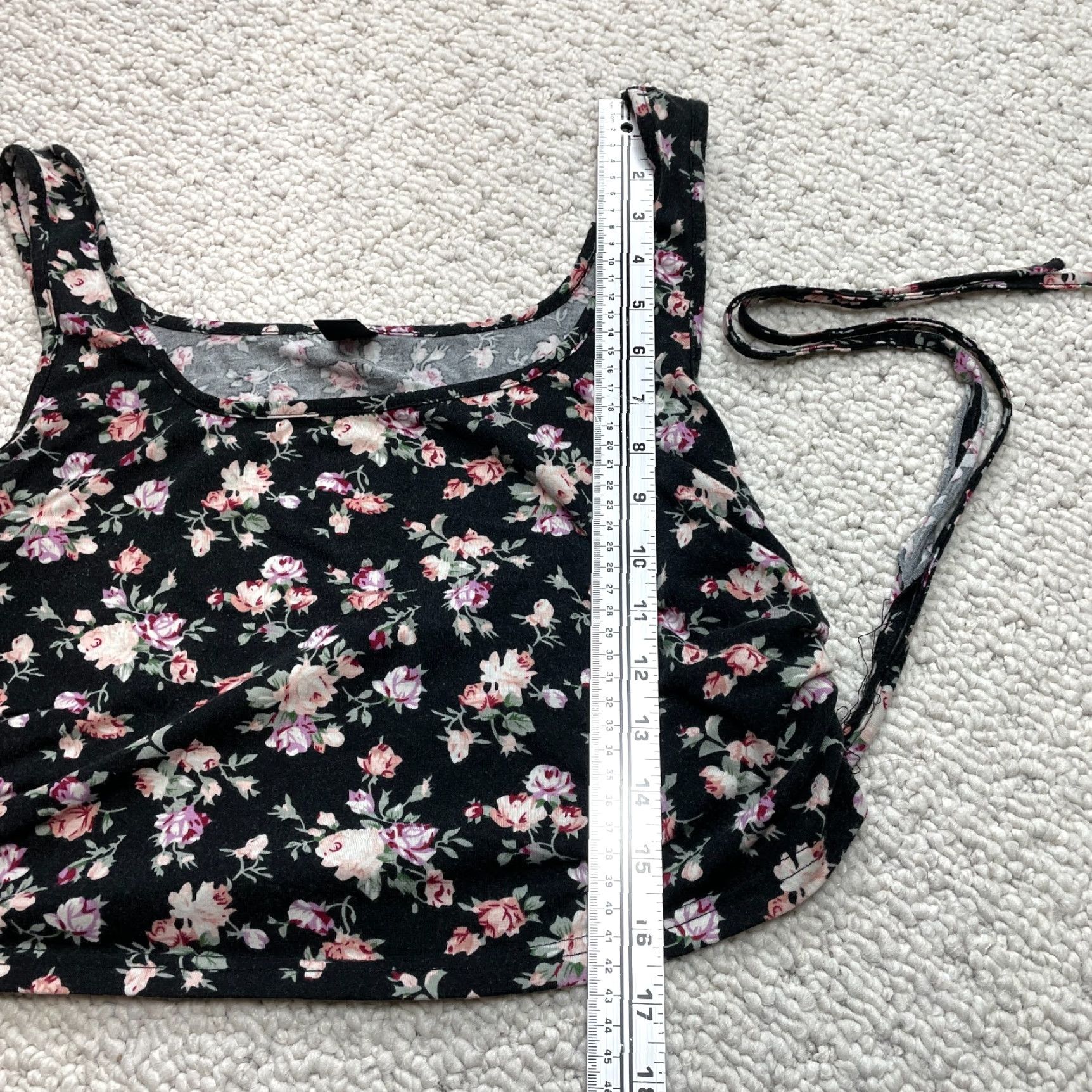 Shein SheIn Tank Top Cropped and Skirt Set Womens S Black Floral Stretch 2 Piece Size S / US 4 / IT 40 - 4 Thumbnail