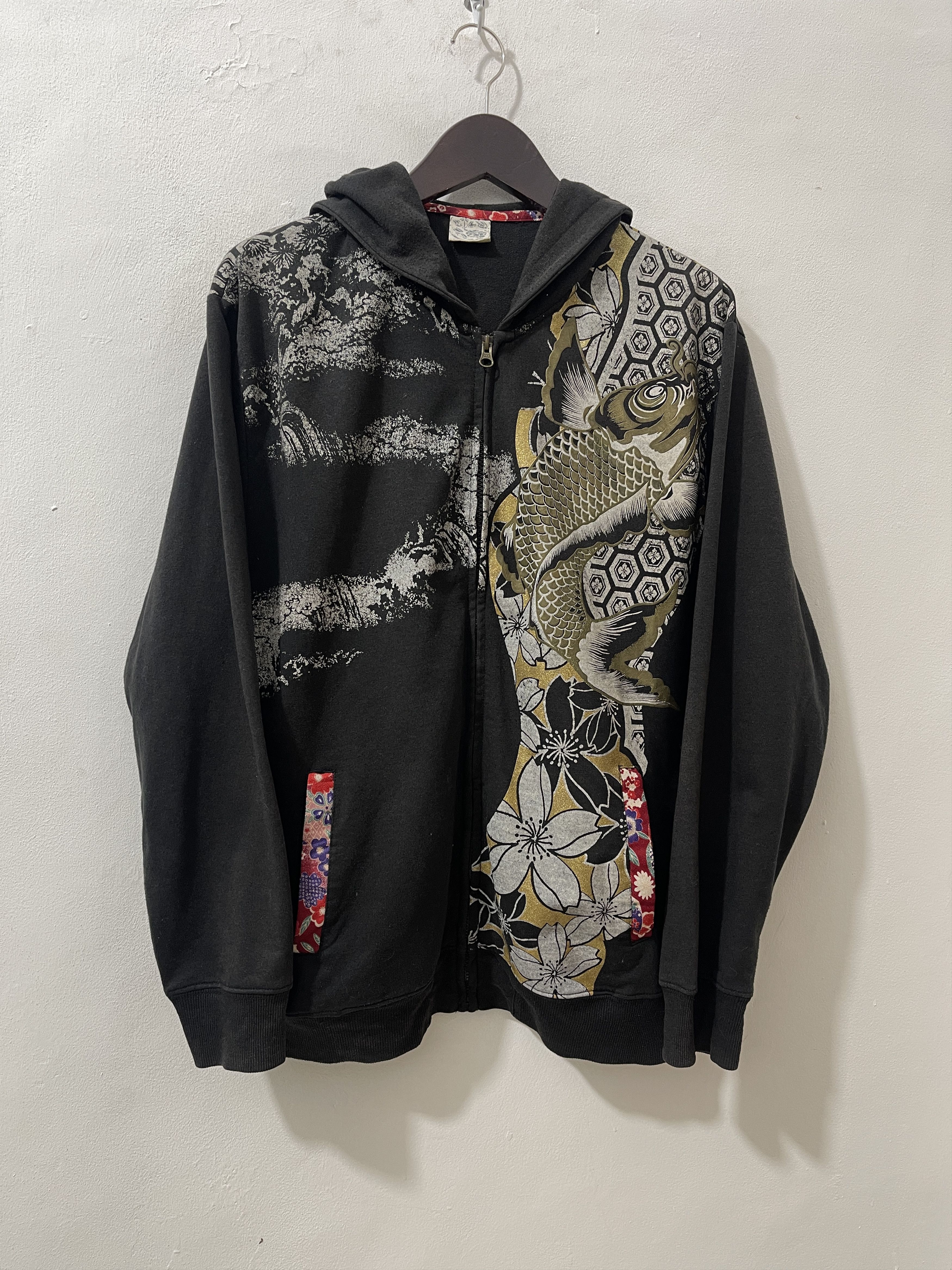 Japanese Brand 2000s Japanese AOP Sukajan Art Y2k Archive Hoodie Size US XL / EU 56 / 4 - 1 Thumbnail
