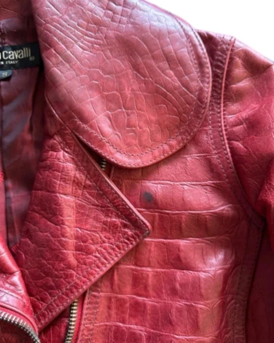Roberto Cavalli F/W 2000 CROCODILE EMBOSSED LEATHER JACKET Size S / US 4 / IT 40 - 5 Thumbnail