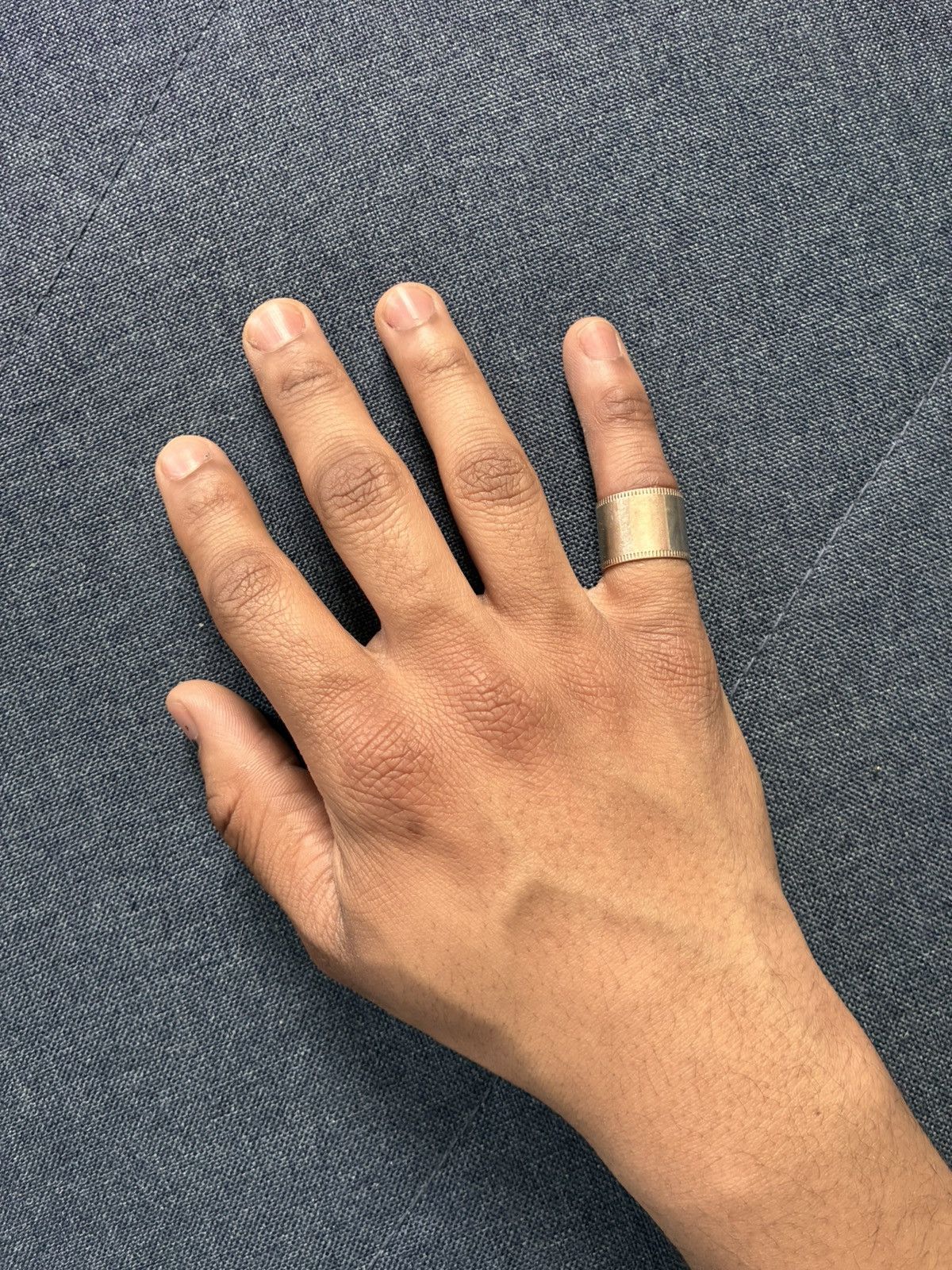 Maison Margiela Silver Textured Band Size ONE SIZE - 7 Thumbnail