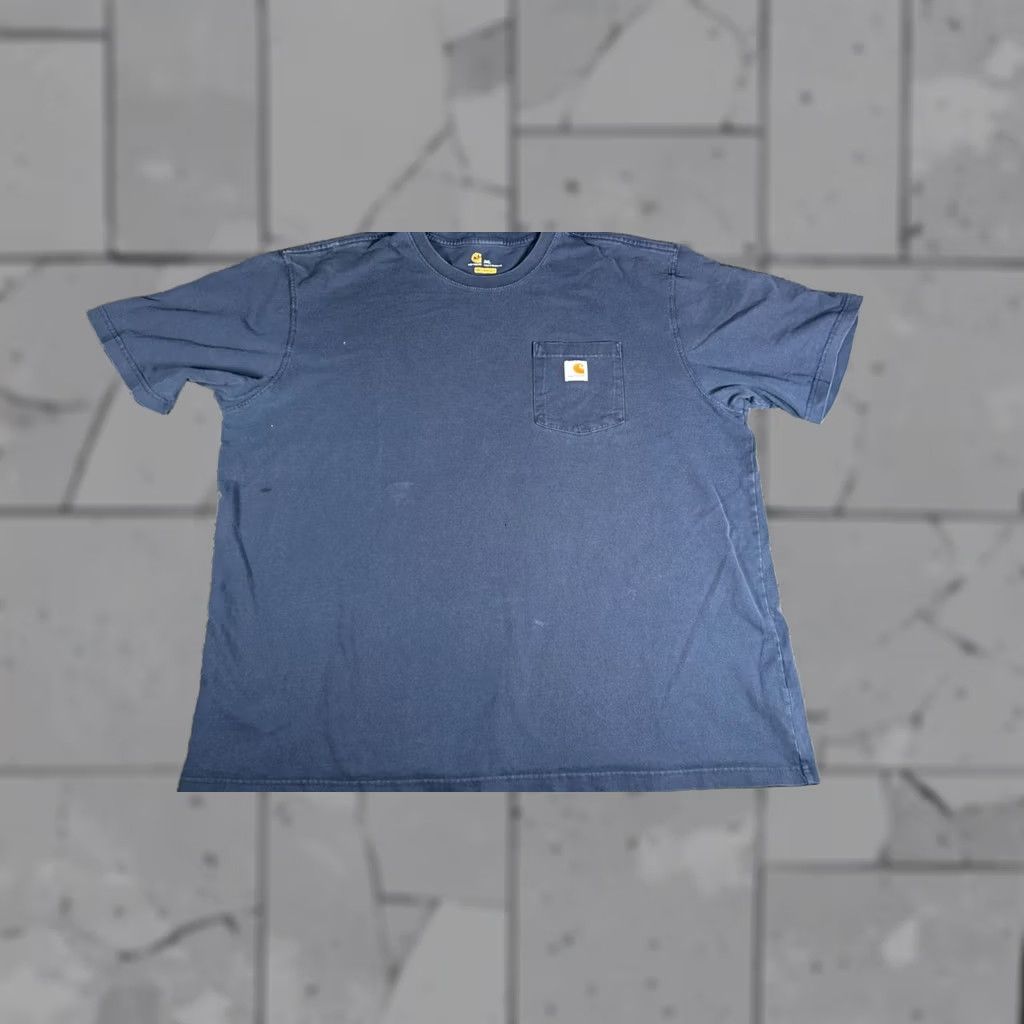 Carhartt Carhartt Mens T Shirt 2XL Navy Blue Short Sleeve Original Fit Pocket Workwear Size US XXL / EU 58 / 5 - 1 Thumbnail