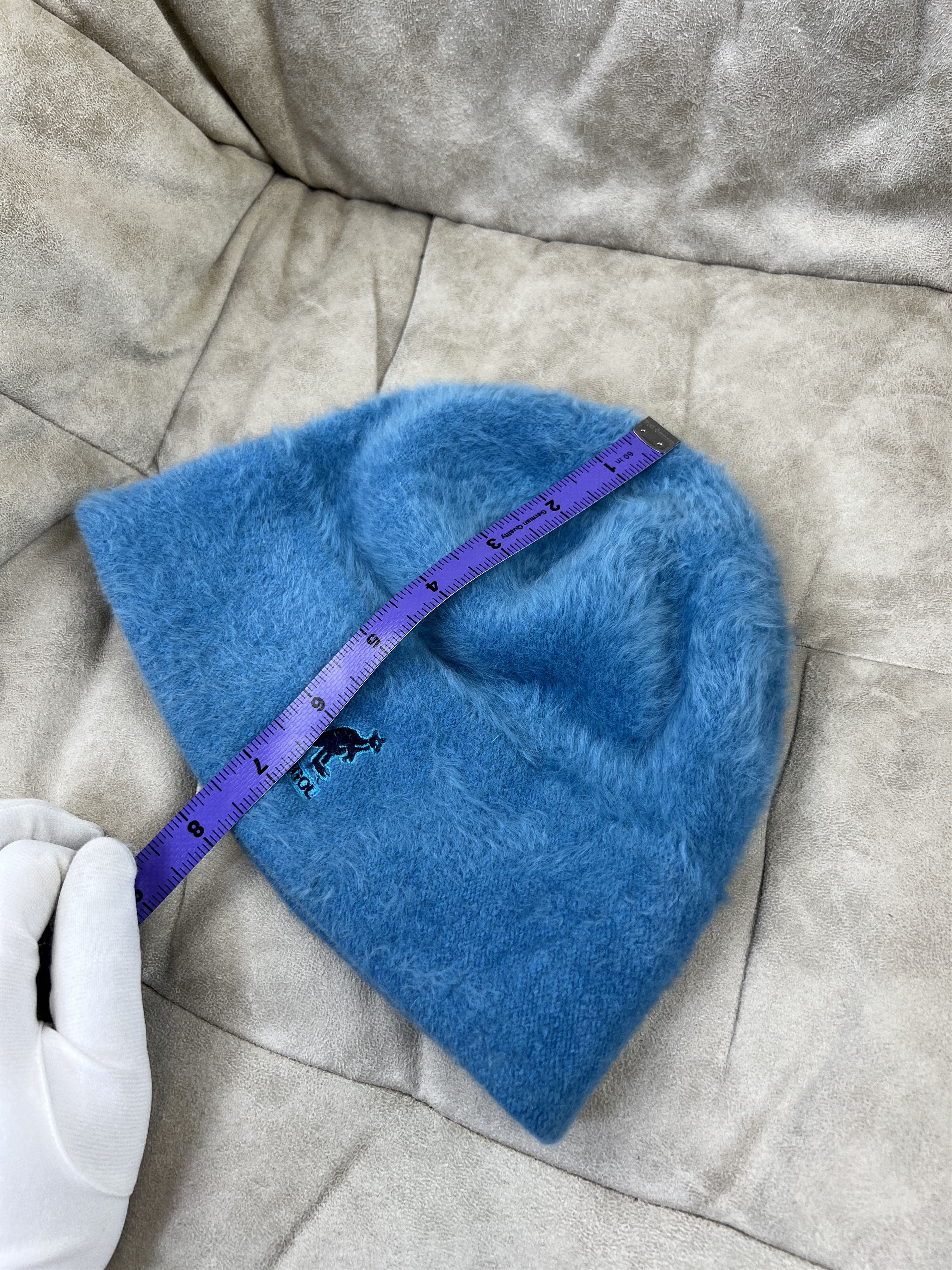 Kangol Vintage y2k Kangol Angora Mohair Blue Fuzzy Beanie Hat Size ONE SIZE - 7 Thumbnail