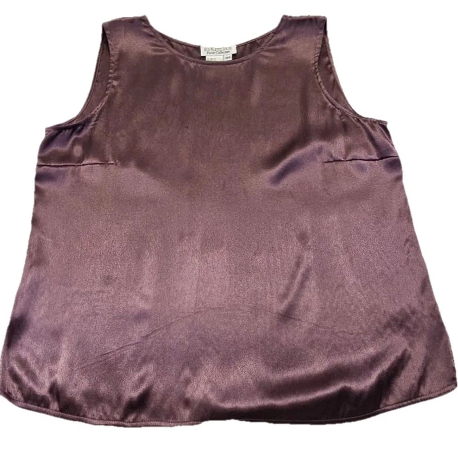 Vintage VINTAGE? No. 100% Silk Sleeveless Blouse Womens 12P Petite Mauve Shell Top Minimalist Classic Size XL / US 12-14 / IT 48-50 - 2 Thumbnail